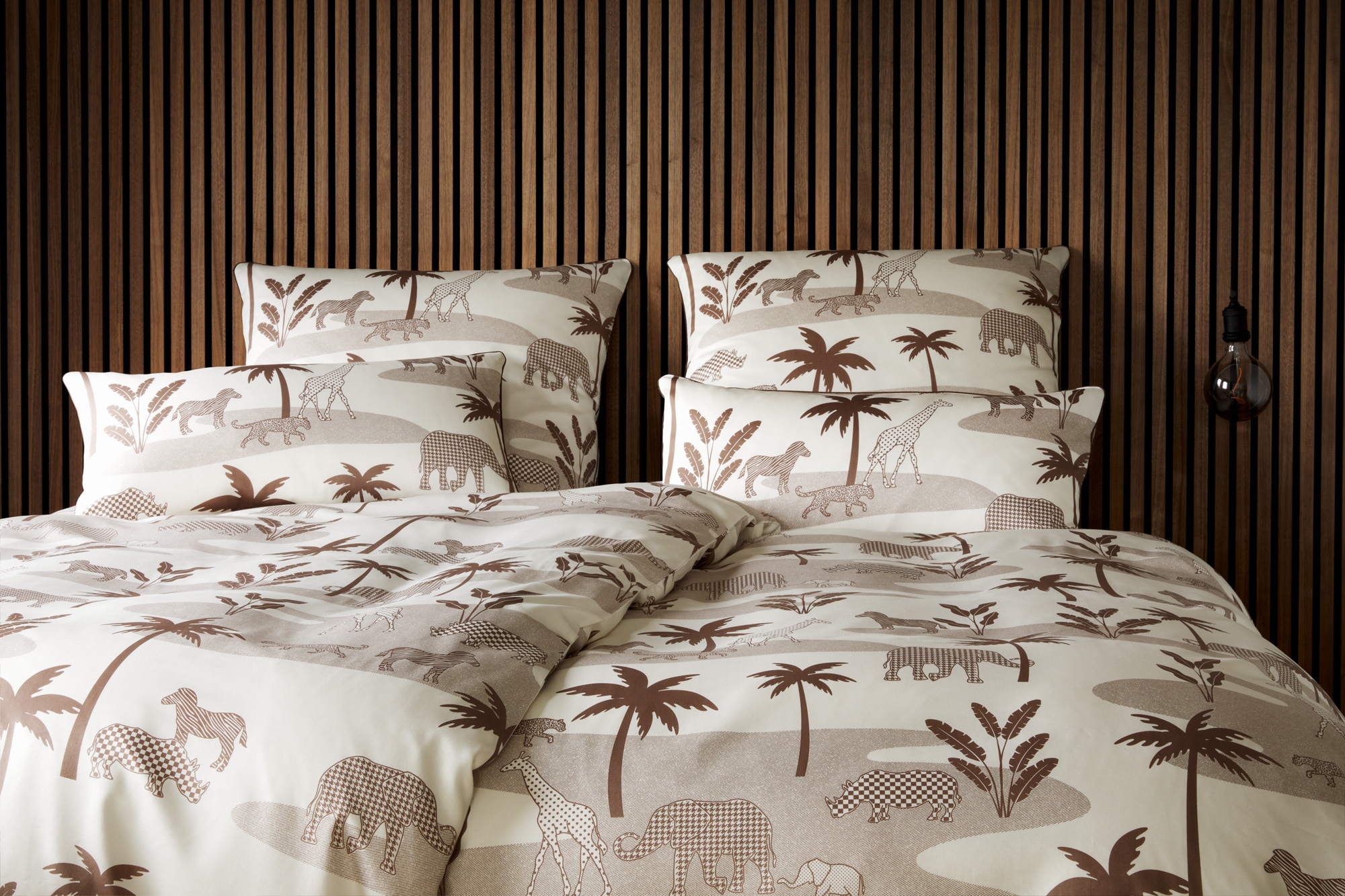 Elegante Bettwäsche "Jungle Graphic" 2 Stk. tlg. angenehmes Hautgefühl günstig online kaufen