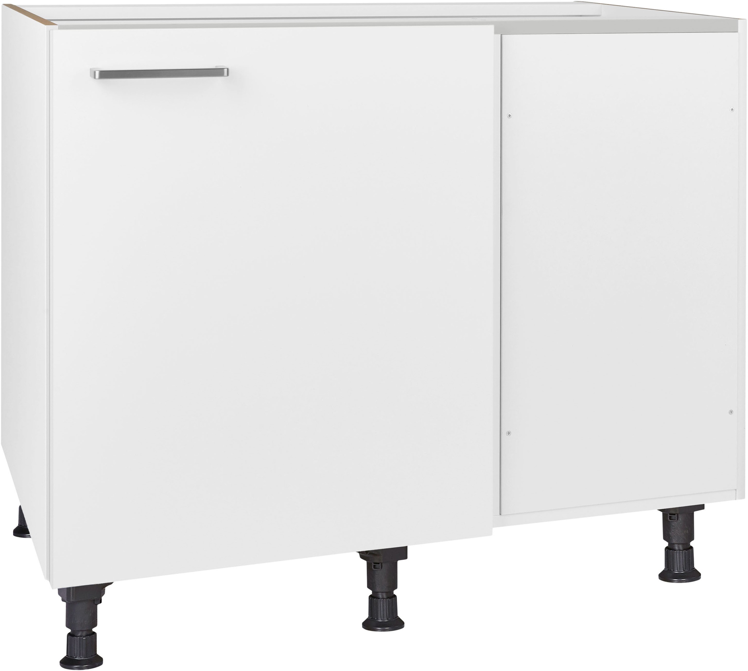 Eckunterschrank NOBILIA, B:100cm H:87cm T:58,3cmfront: lacklaminat alpinweiß supermatt, korpus: alpinweiß, Küche, Schränke, ""Touch", vormontiert",