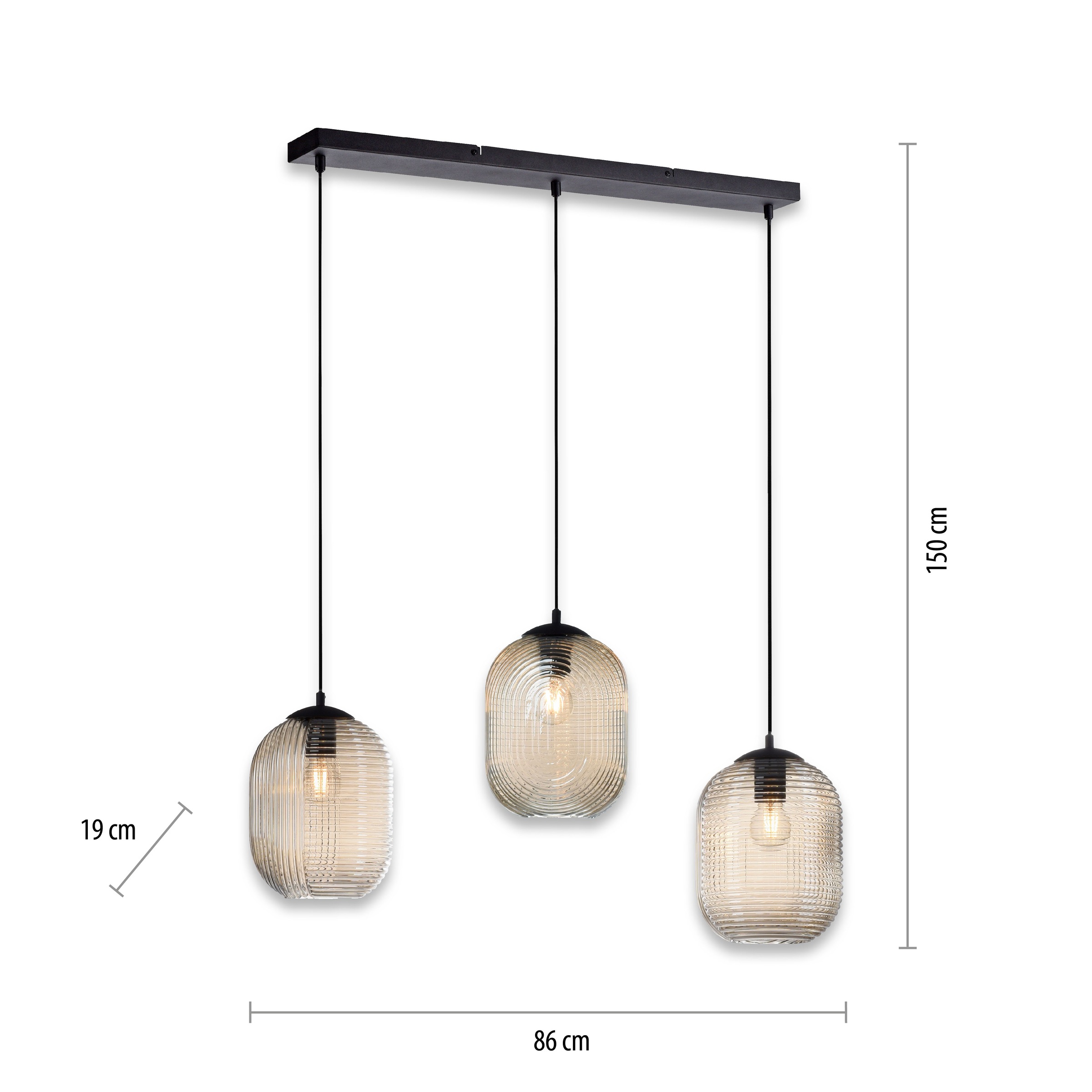 Paul Neuhaus Pendelleuchte »SHITAKE«, 3 flammig, Leuchtmittel E27 | ohne Leuchtmittel
