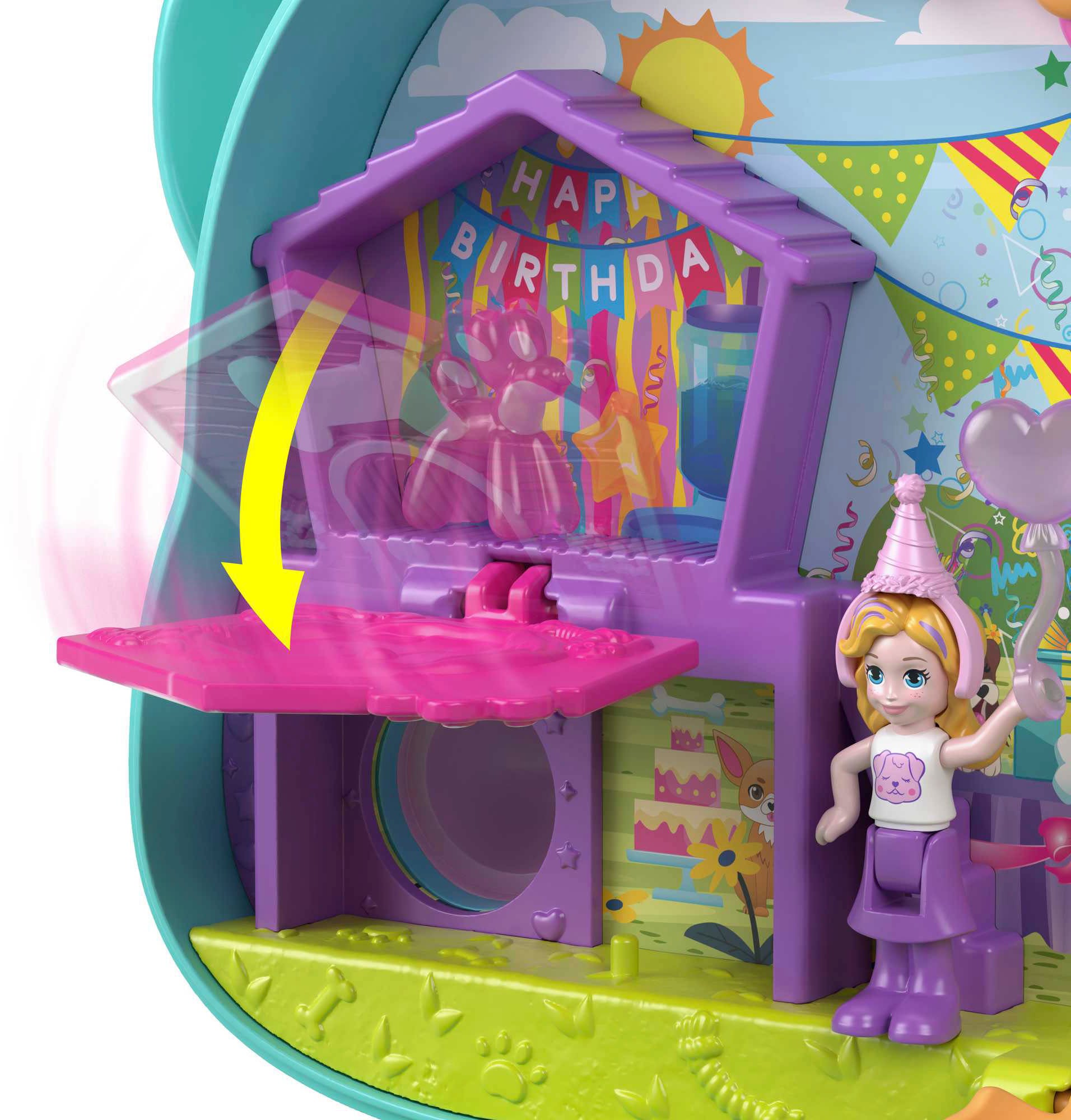 Polly Pocket Spielwelt »Hunde-Party Schatulle«, mit 2 Puppen und Zubehör