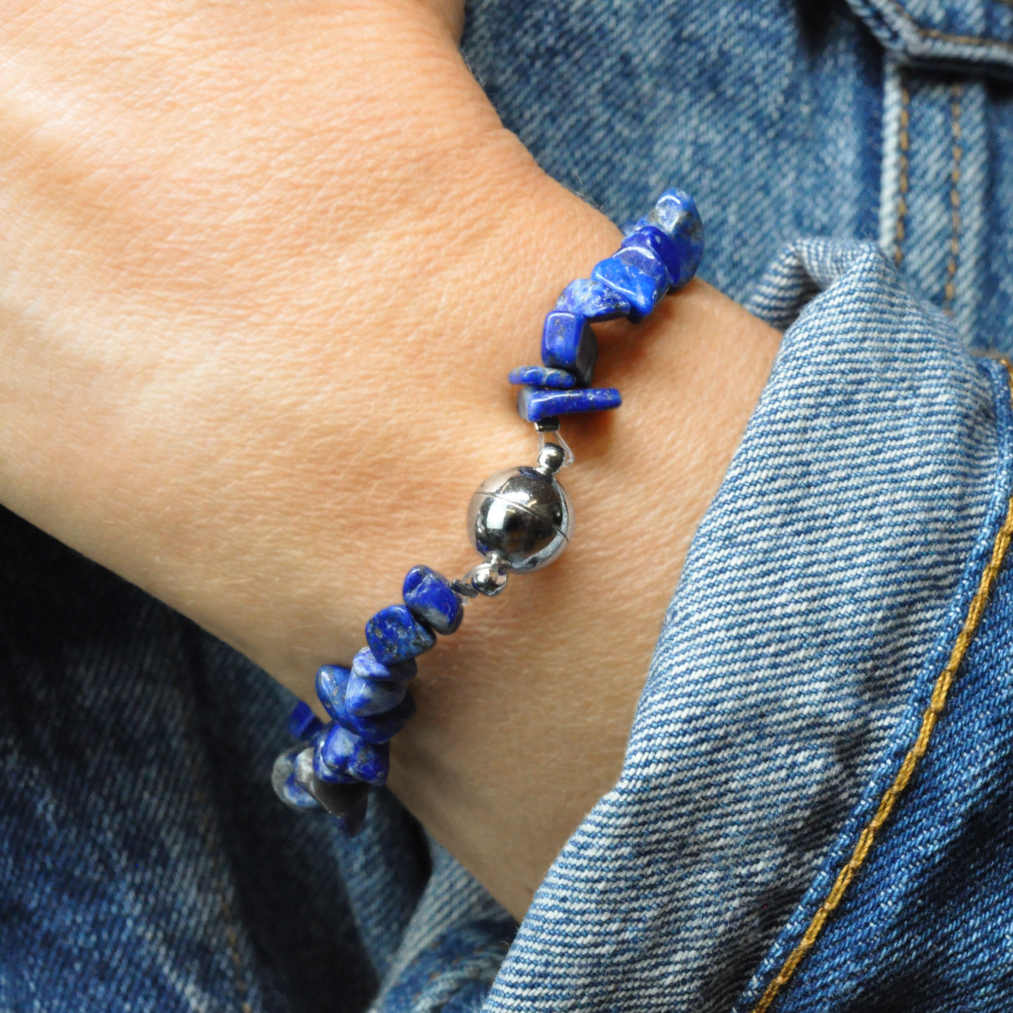 Steuer Armband »Splitter- Lapislazuli blau«