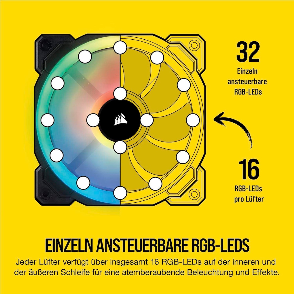 Corsair Computer-Kühler »Corsair LL140 RGB LED PWM PC-Gehäuselüfter«