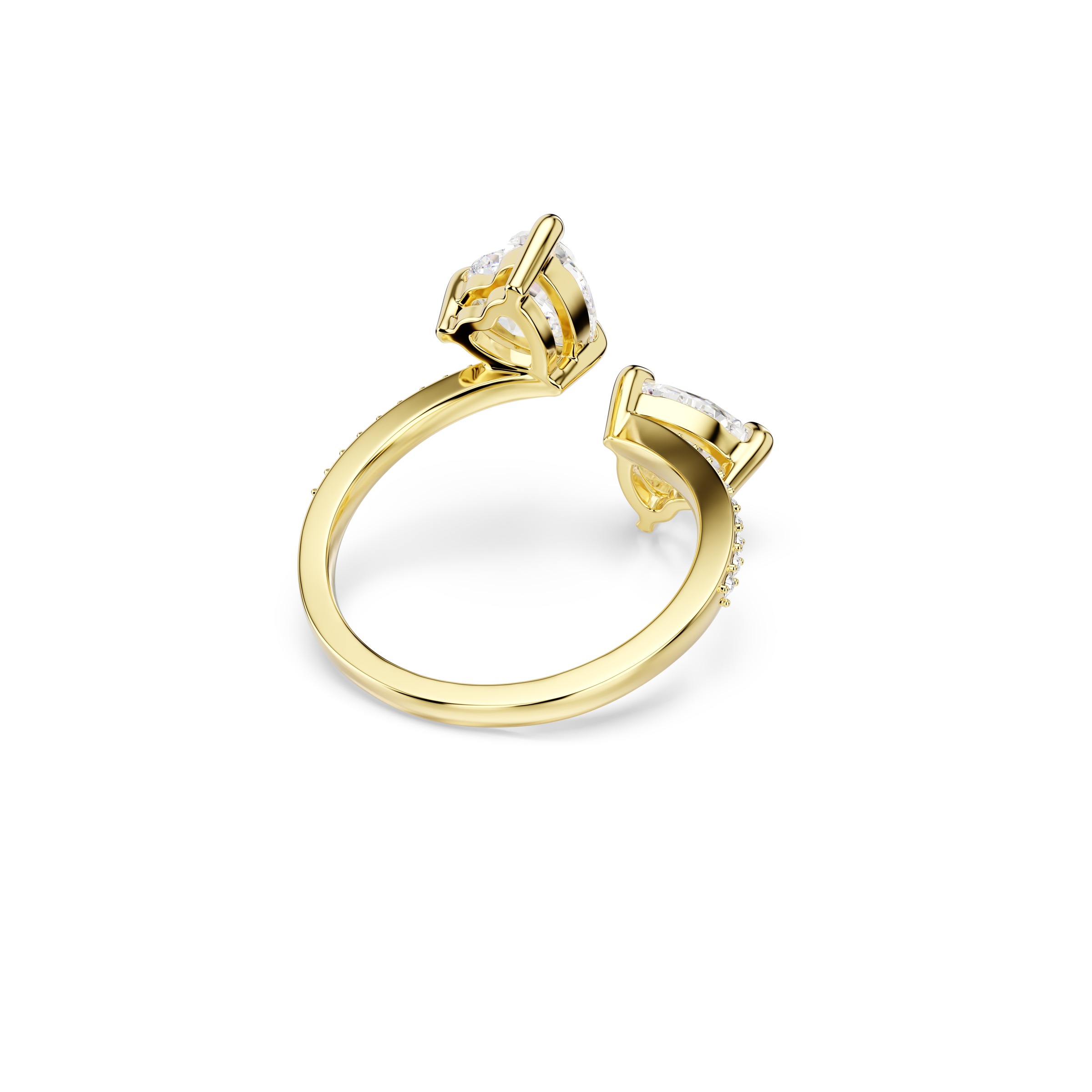 Fingerring SWAROVSKI "Schmuck Geschenk Mesmera Ring" Gr. 58, gold (gelbgoldfarben, kristallweiß), Fingerringe, Damen, 58, Metall, Fingerring, mit Swarovski Kristall, Zirkonia (synth.) 3