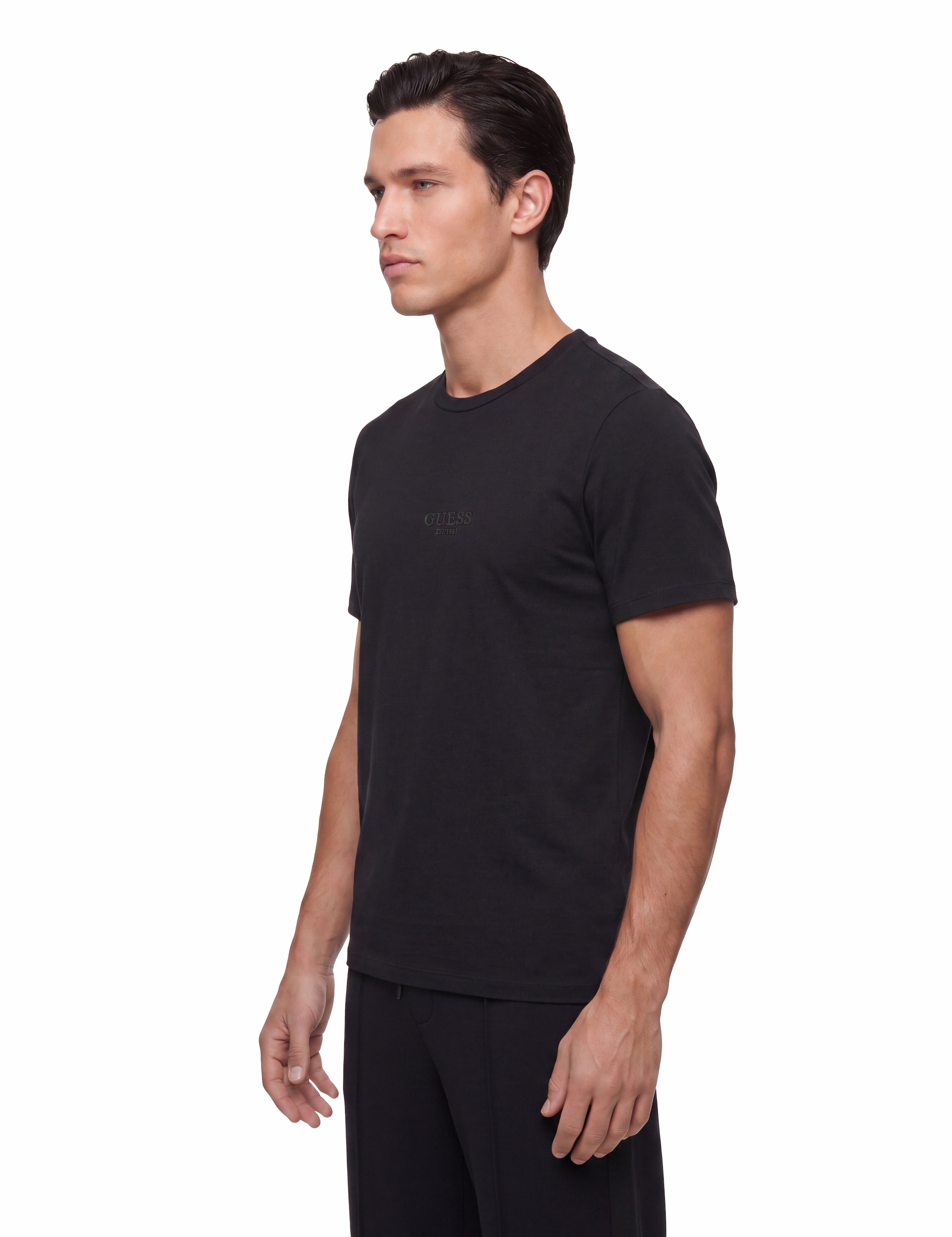 Guess Herren Schwarz T-Shirt Aidy M2yi72 I3z14 Fit - Bild 4