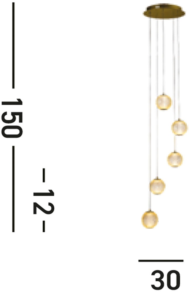 Searchlight LED-Hängeleuchte »Hängeleuchte Allure, 5-flammig« LED-Modul 1 Stk. Warmweiß Eiskugel-Optik