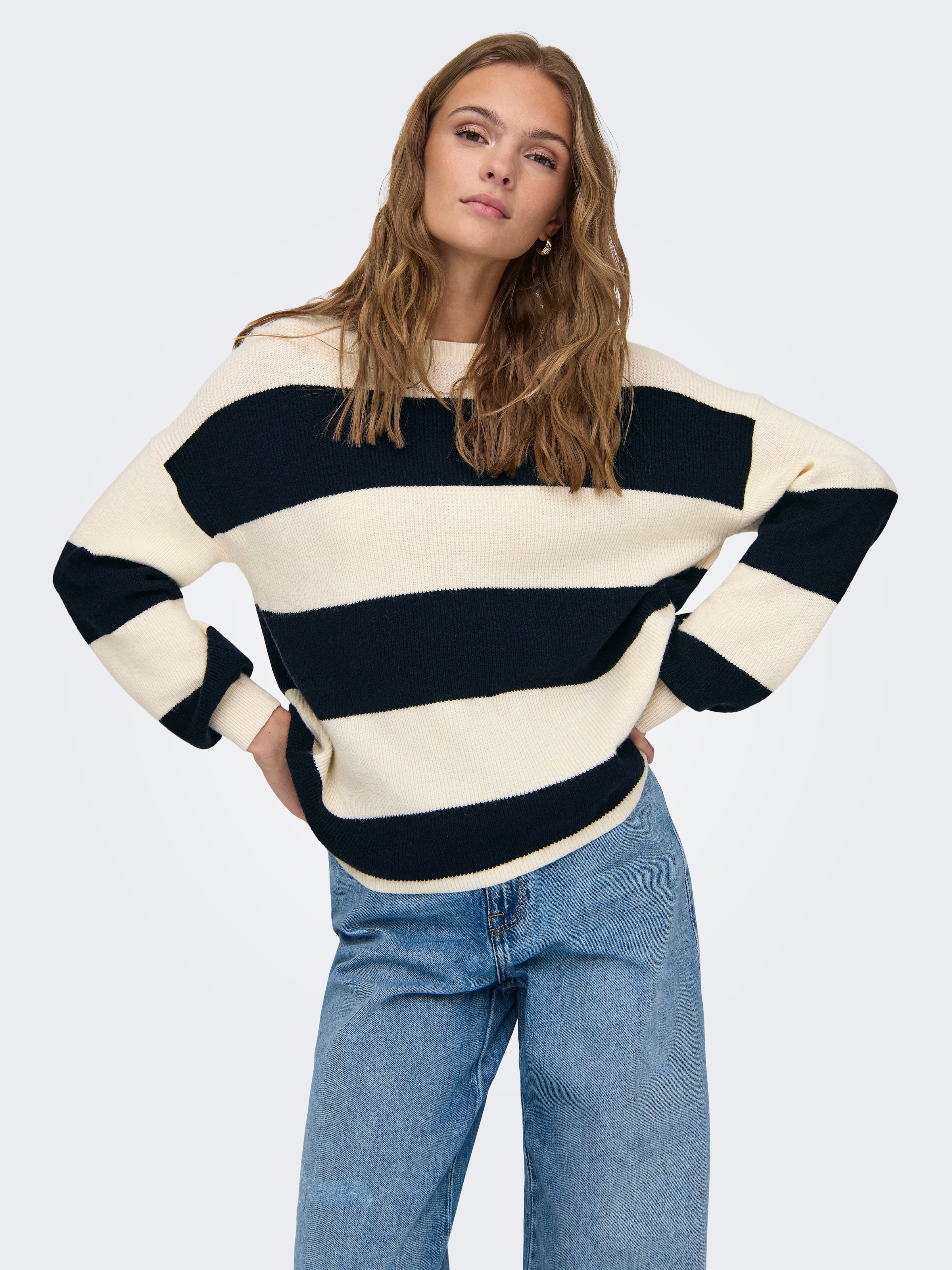 ONLY Strickpullover "ONLATIA L/S STRIPE PULLOVER KNT NOOS" mit Colorblock D günstig online kaufen