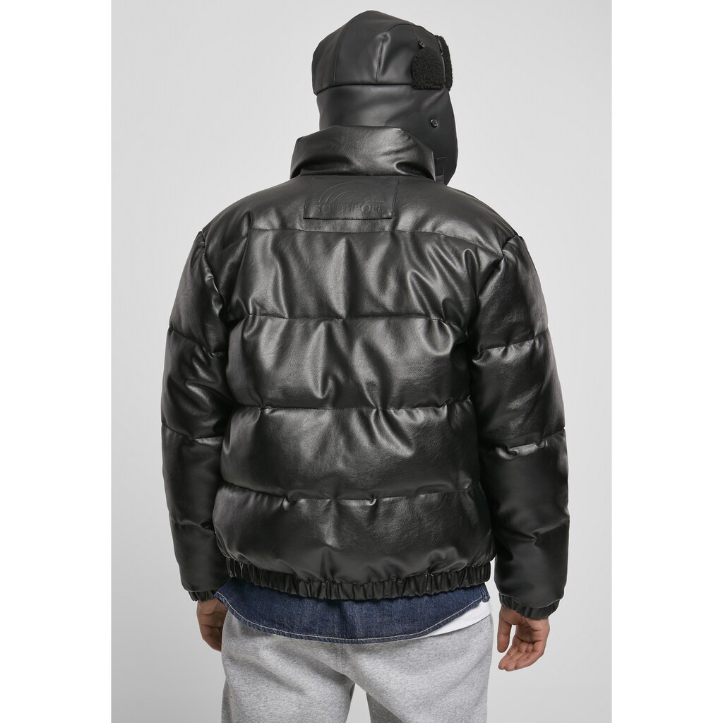 Southpole Winterjacke »Southpole Herren Southpole Imitation Leather WinterJacket«, (1 St.), ohne Kapuze