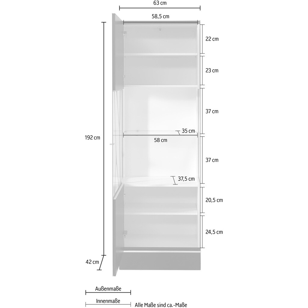 LEONARDO Glasvitrine »CUBE«, mit Genetics, wahlweise mit Beleuchtung, Höhe 192 cm