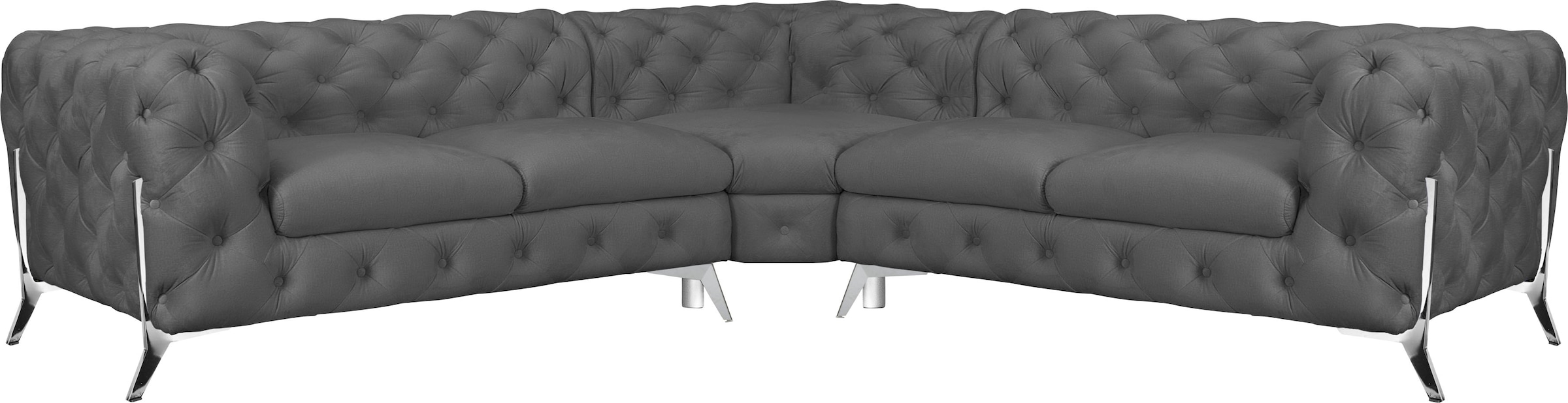 Home affaire Chesterfield-Sofa "Amaury L-Form" Chesterfield-Optik, Breite/T günstig online kaufen