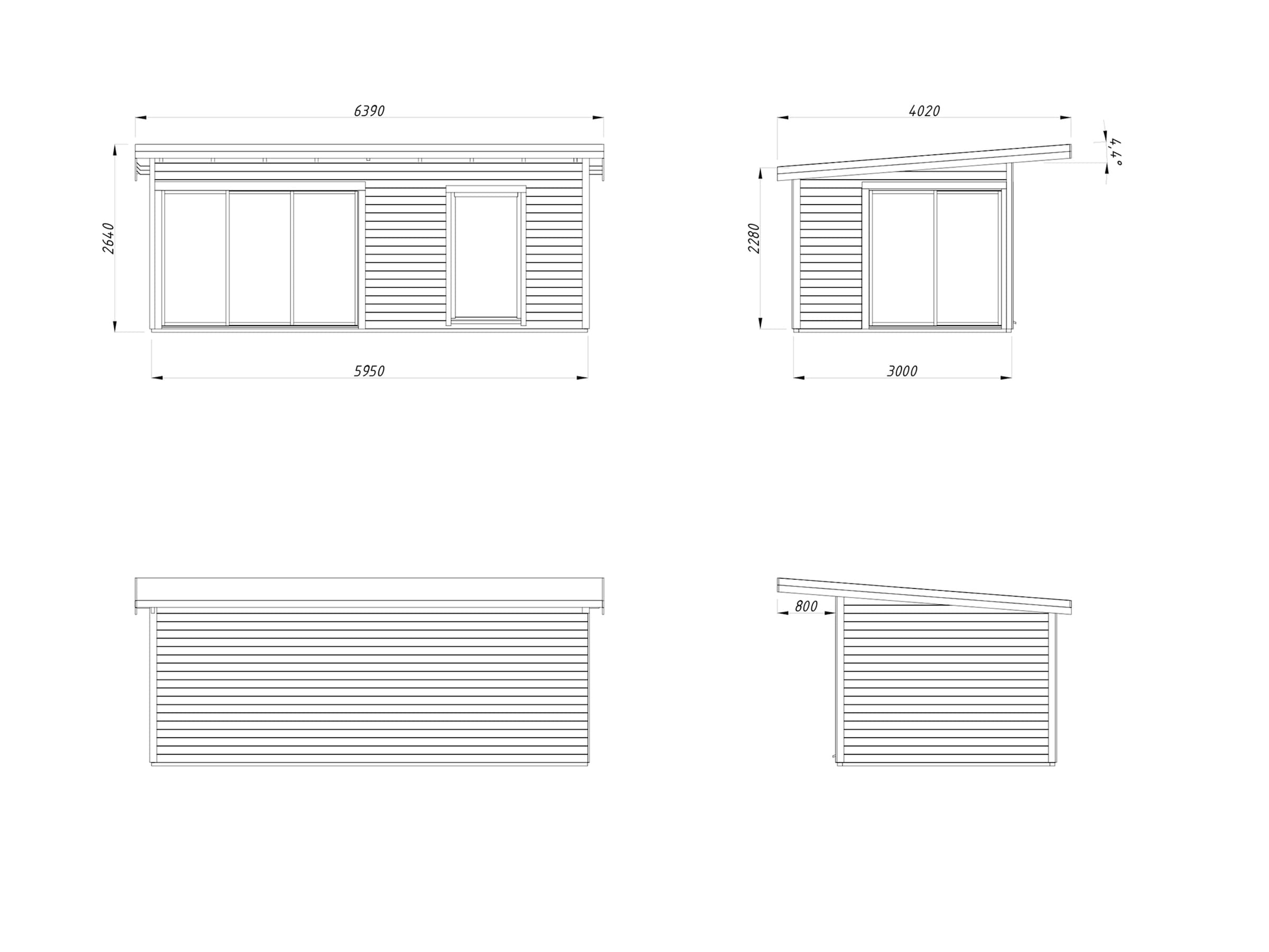 Palmako Gartenhaus »Andrea 17,1 m², Slide«