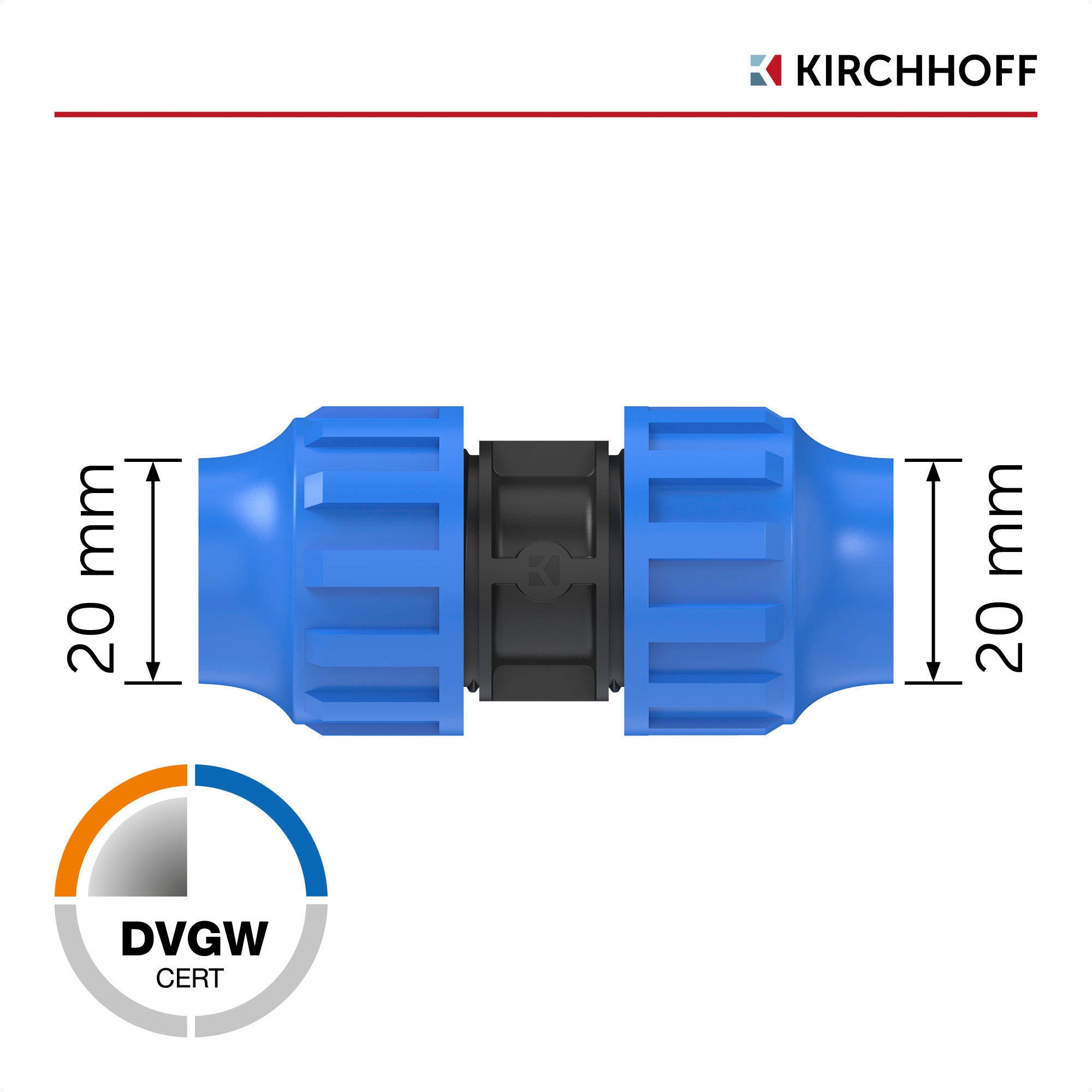 Kirchhoff Anschlussstück, für HDPE Rohr, 20 mm