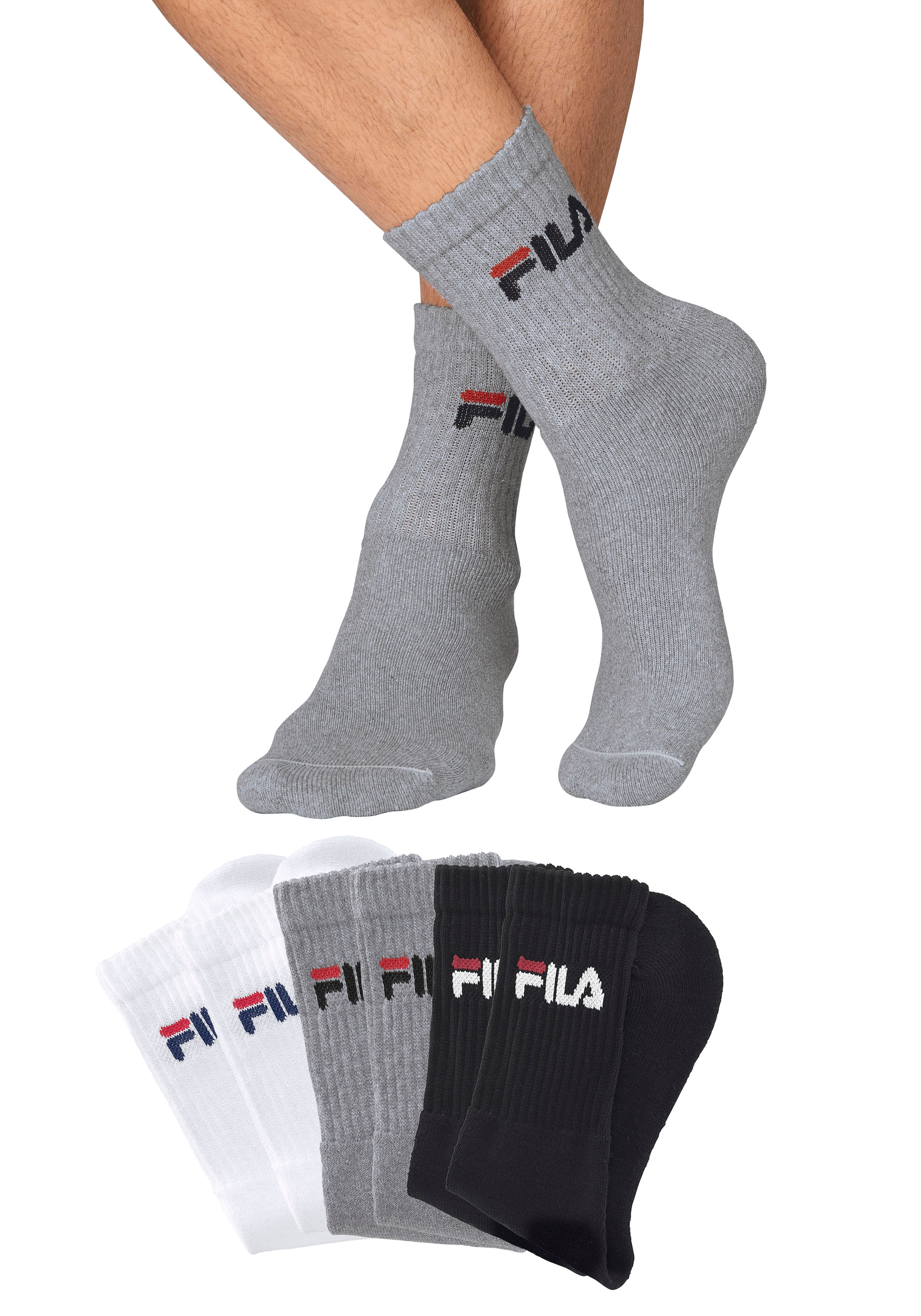 Fila Tennissocken, (6 Paar), mit eingestricktem Logo