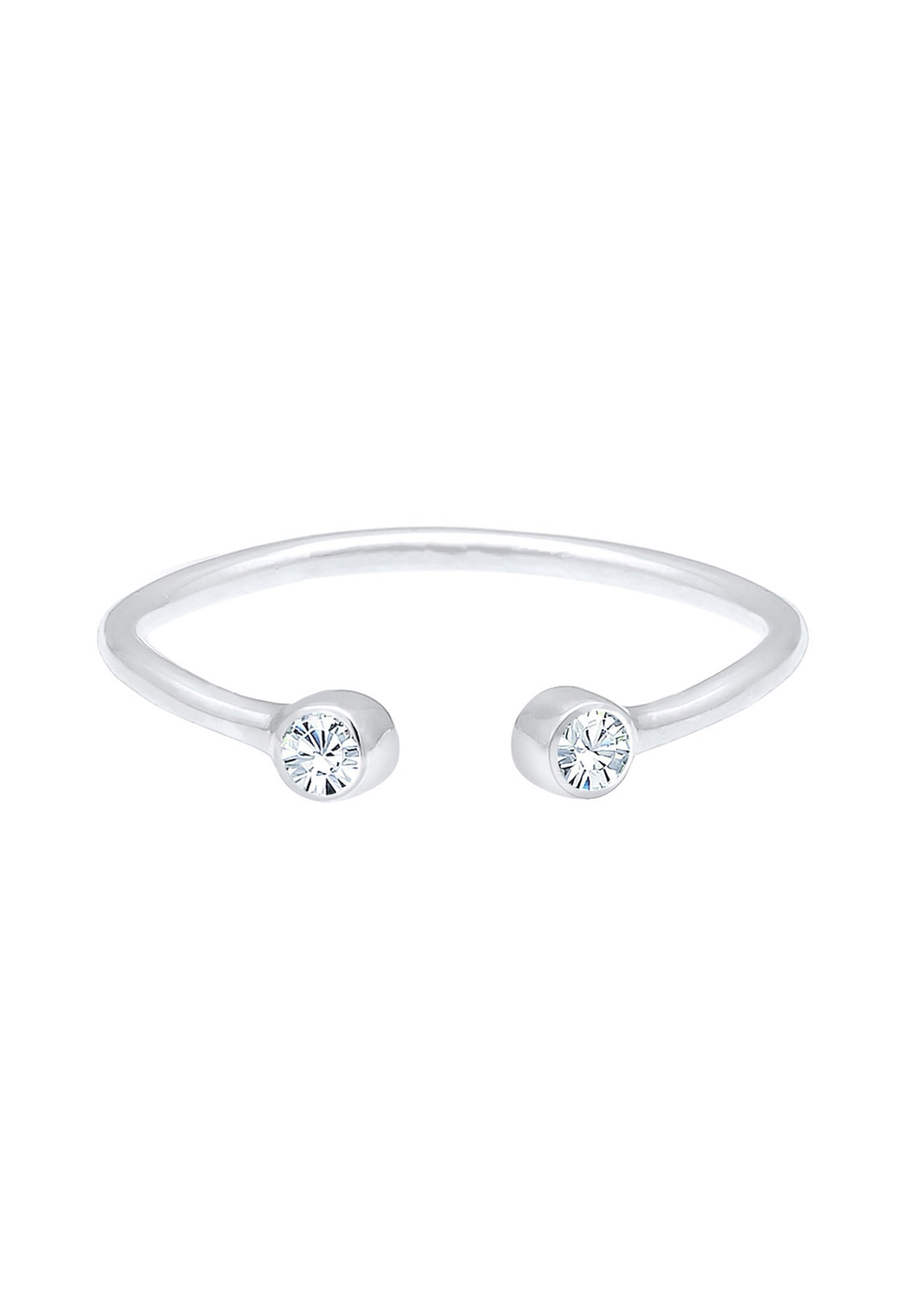Elli Fingerring »Solitär offen 925 Silber, mit Kristallen von Swarovski®«
