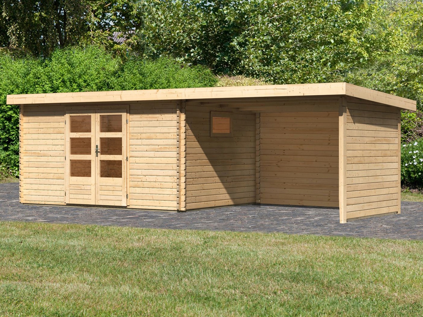 WOODFeeling Gartenhaus "Trittau 5" mit Anbaudach