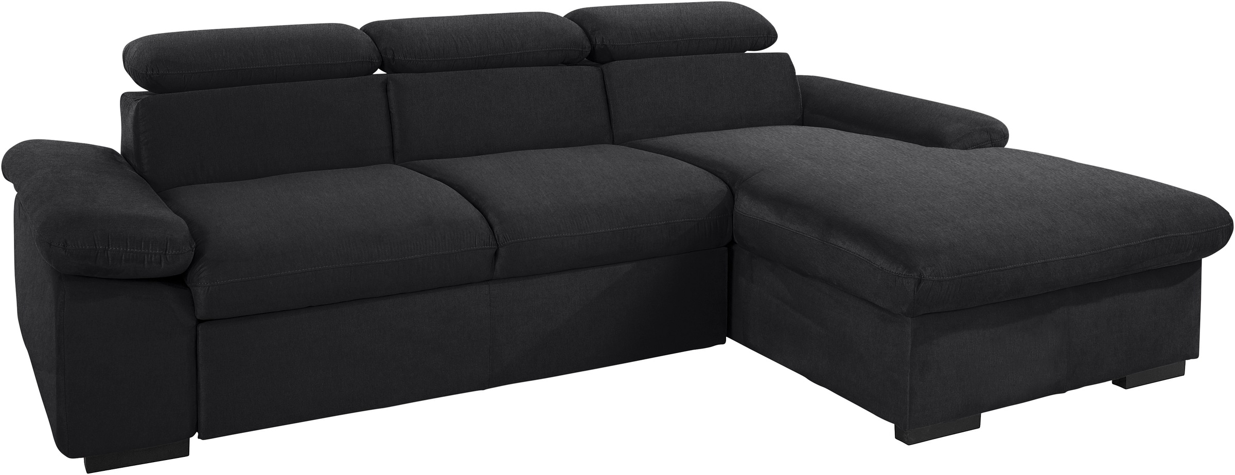 COTTA Ecksofa »Lola L-Form mit Kopfteilfunktion & Hocker«, (Set, mit Hocker), wahlweise mit Bettfunktion, Bettkasten & Armteilverstellung