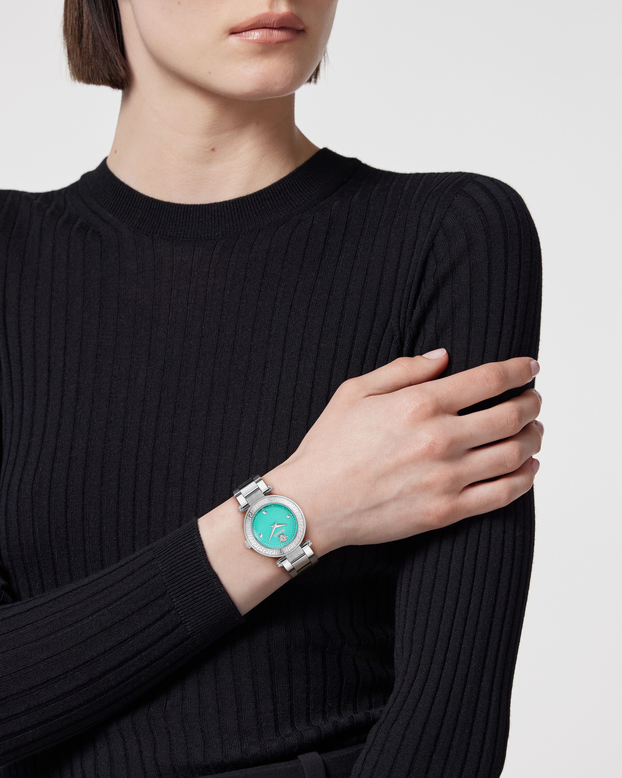 Versace Quarzuhr »REVE PETITE«, Armbanduhr, Damenuhr, Swiss Made, Edelstahlarmband, analog, Saphirglas