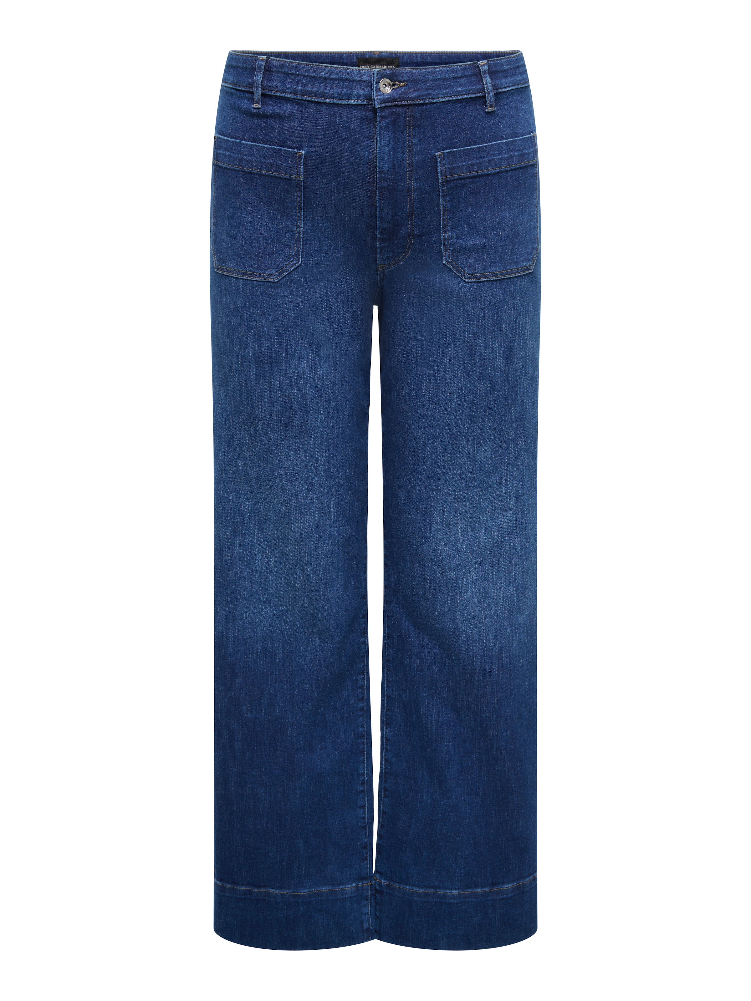 ONLY CARMAKOMA High-waist-Jeans »CARMADISON-WAUW HW POCKET WIDE BOX NOOS« Baumwollmischung, High Waist, sanft gewaschener dunkler Denim-Look