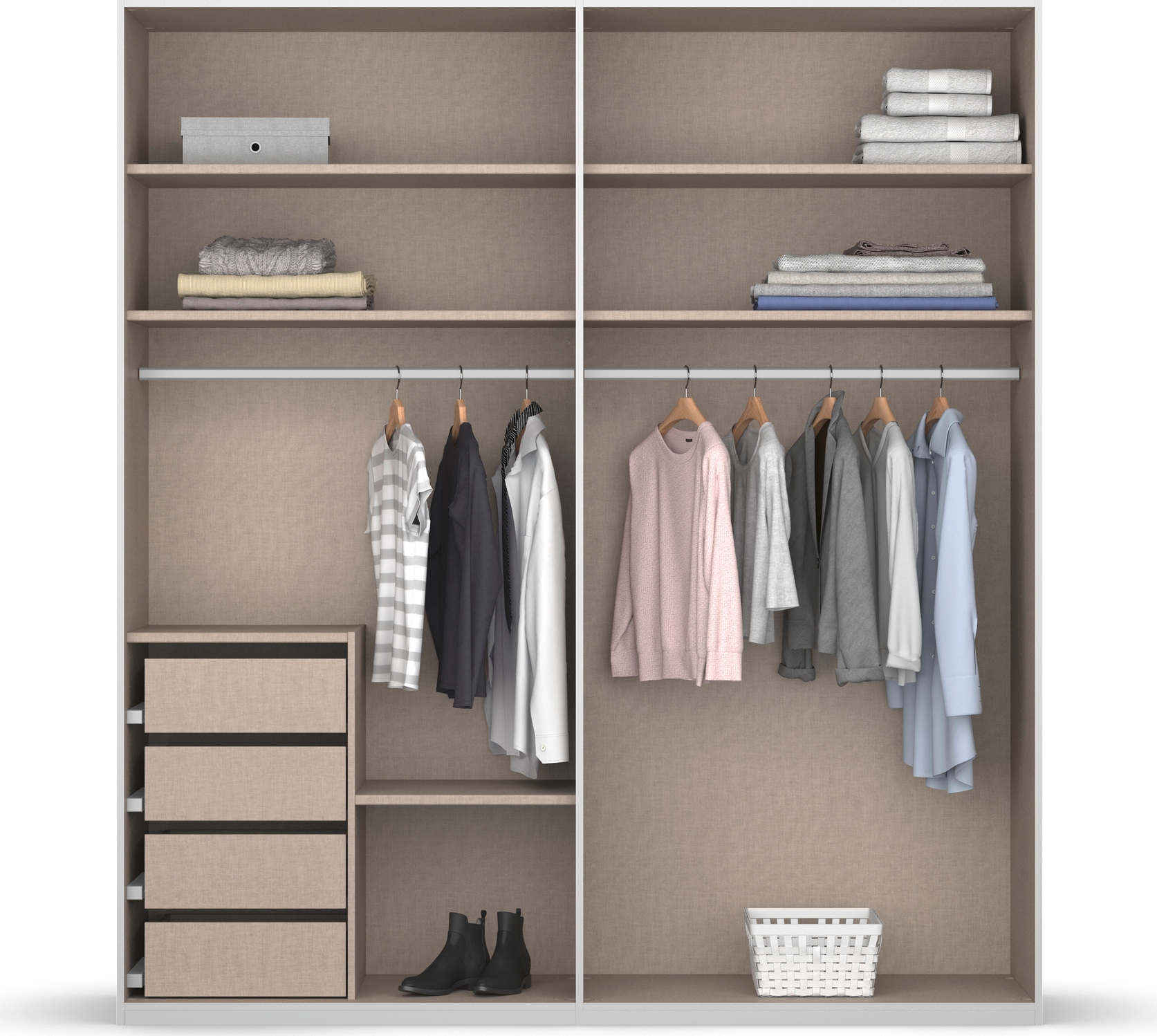 rauch Drehtürenschrank »Skat Pure«, mit eleganten Griffstangen und praktischer Innenausstattung