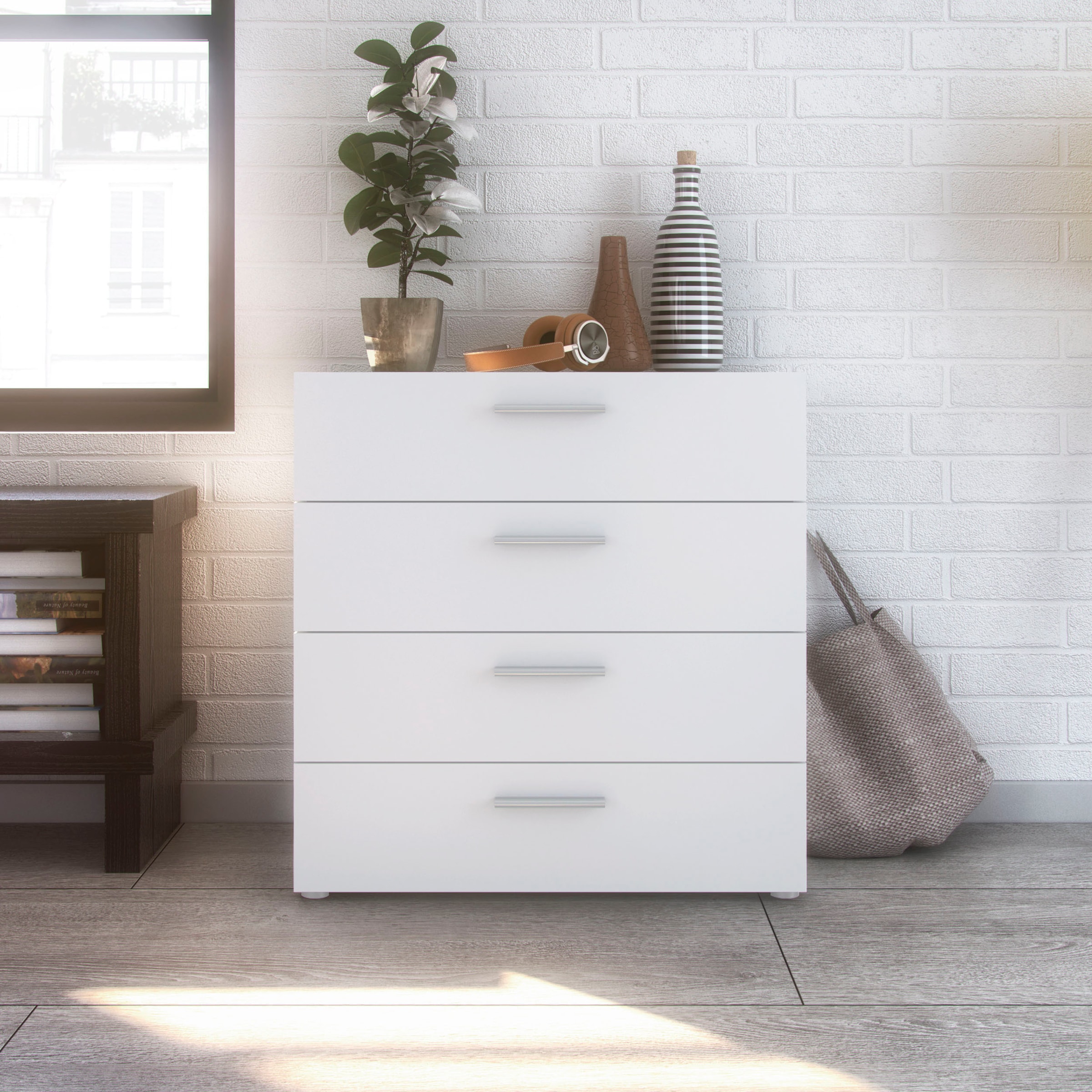 Home affaire Kommode "Pepe, Aufbewahrung, Schubladenschrank, Stauraum" Sideboard mit 4 Schubläden, Breite 80 cm, Höhe 68 cm