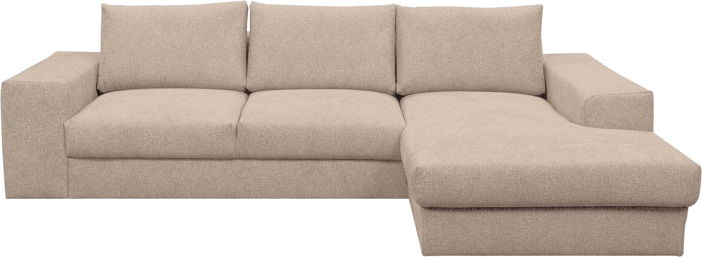 WERK2 Ecksofa »Rozzana Design Ecksofa mit hohem Komfort, zeitlos & elegant, L-Form,«, in kuschelweichen Trendstoffen Cord, Breitcord und Plüsch