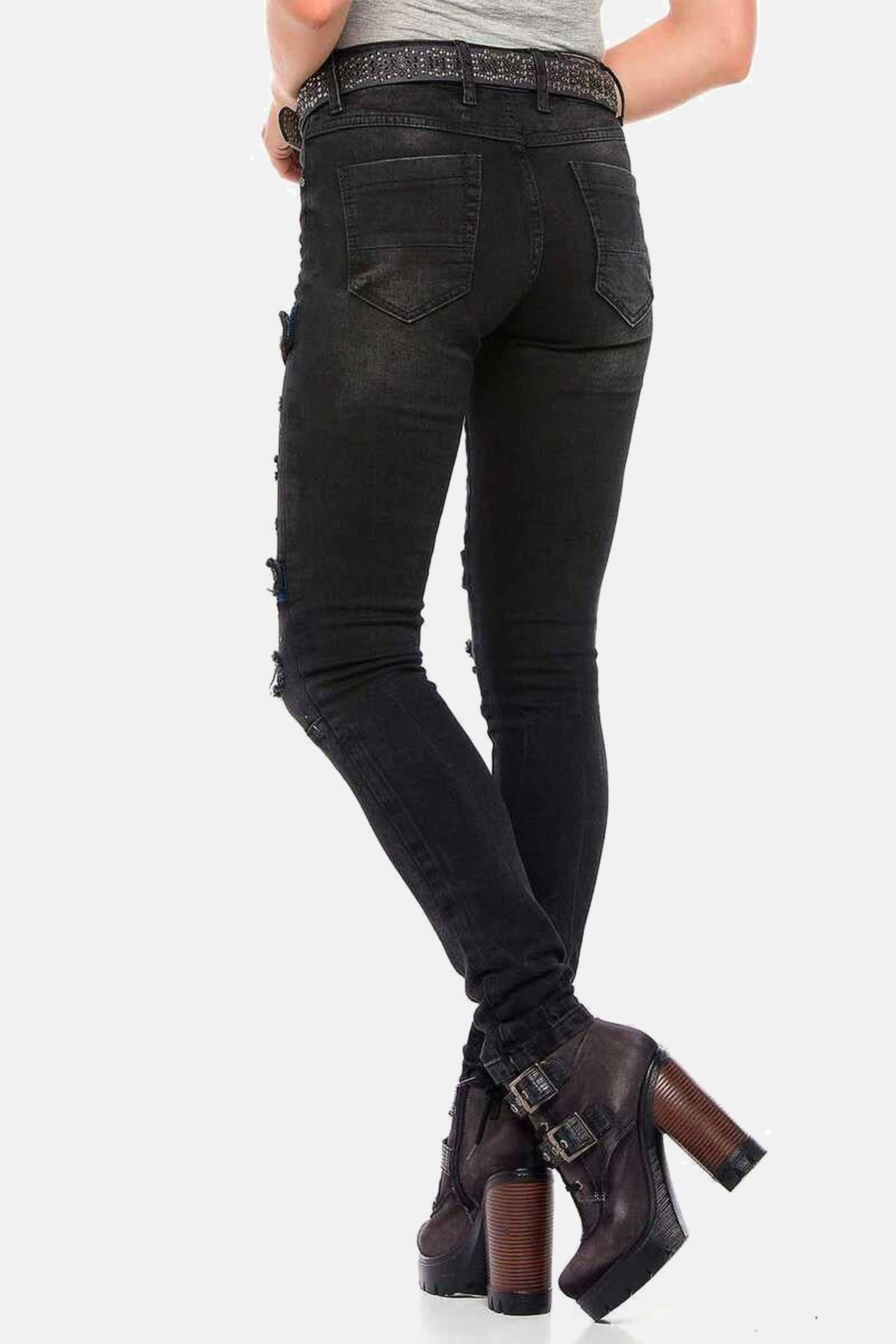 Cipo & Baxx Slim-fit-Jeans "Jeans", im coolen Biker-Look in Skinny Fit, WD3 günstig online kaufen