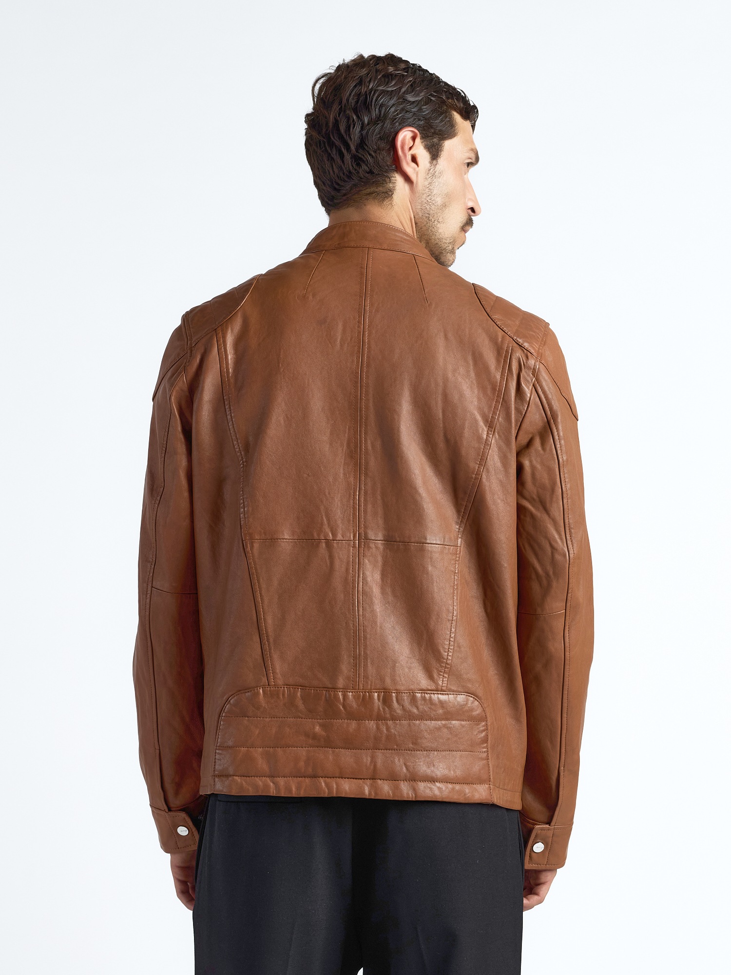 MAZE Flint Leather Jacket Men Brown M 3