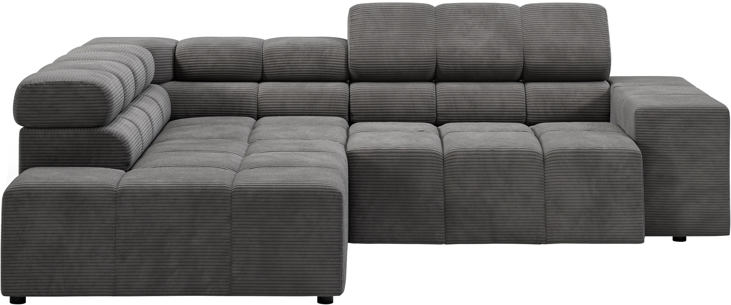 INOSIGN Ecksofa »Ancona, incl. Kopfteilverstellung + 3 Zierkissen L-Form,«, wahlweise motorische Sitztiefenverstellung, B/T(H: 249/215/70 cm