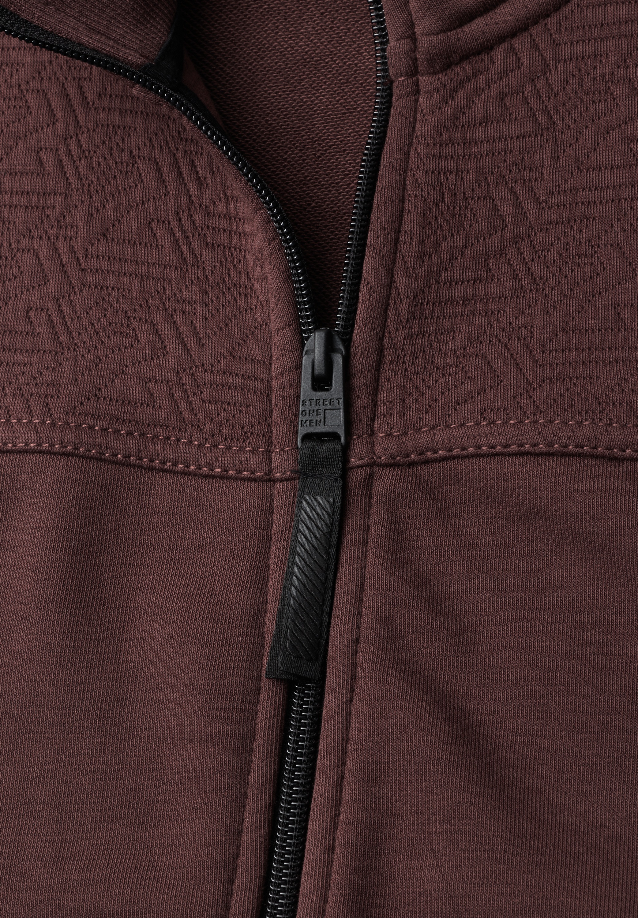 STREET ONE MEN Fleecejacke ohne Kapuze mit Stehkragen