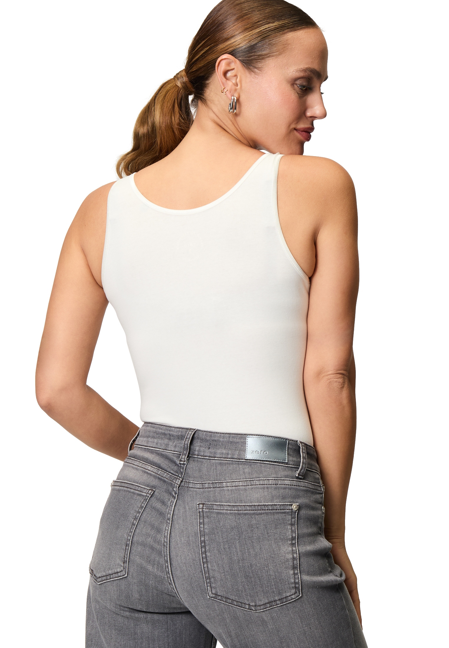 Zero Tanktop »zero Baumwoll-Top mit Rundhalsausschnitt«, weiteres Detail