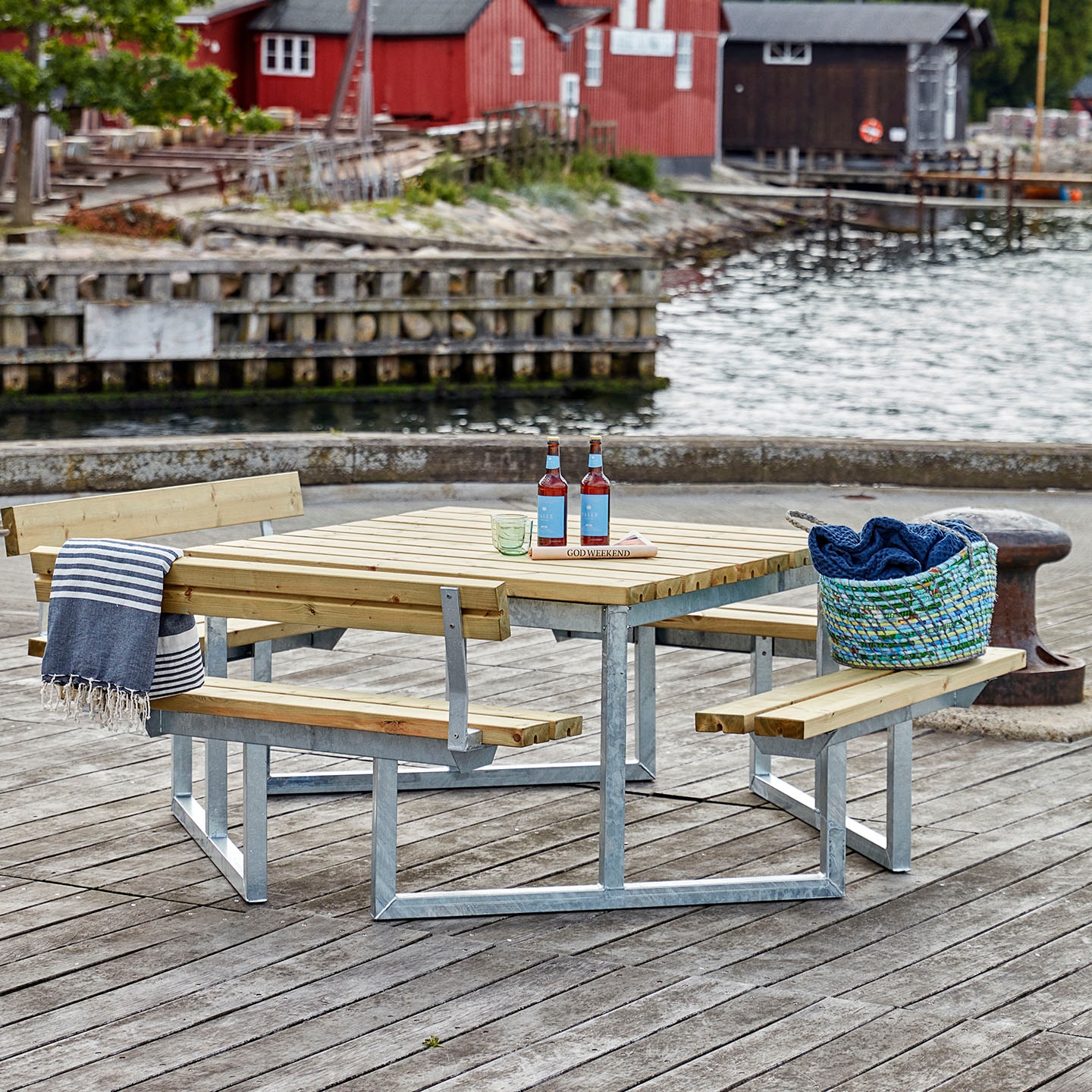 PLUS Garten-Essgruppe »»Twist« Kombimöbel mit 2 Rückenlehnen« 1 Stk. tlg. 204x227x76/45 cm