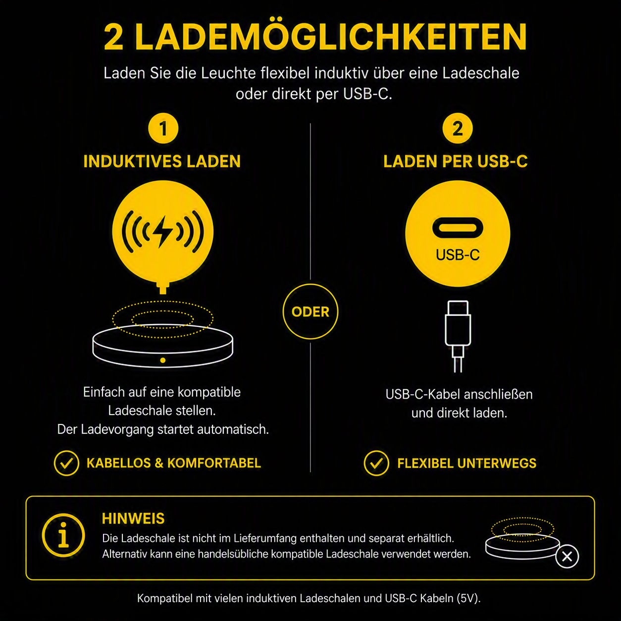 Brilliant Wireless Charger 1 Stk. tlg. Ø 12 cm, 150 cm Kabellänge, 15 W, USB
