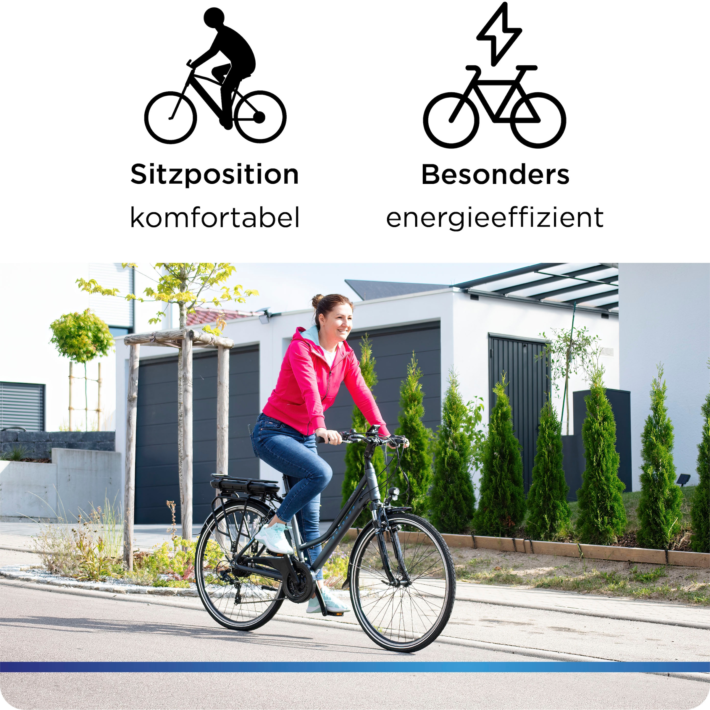 Zündapp E-Bike »Green 7.7 Damen«, 21 Gang, Shimano, Tourney, Heckmotor 250 W, Pedelec, Elektrofahrrad für Damen