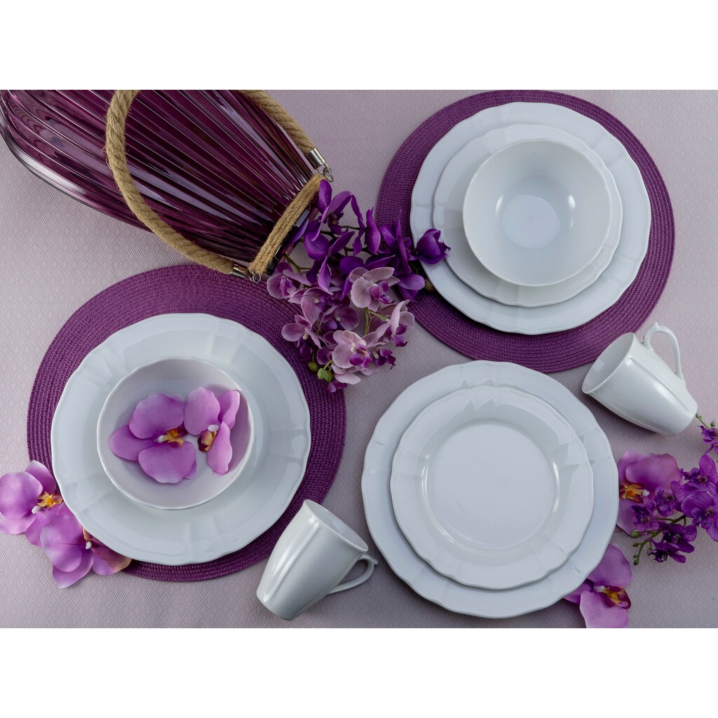 CreaTable Kombiservice »Geschirr-Set Flora«, (Set, 16 tlg., Kaffeeservice und Tafelservice im Set, für 4 Personen)