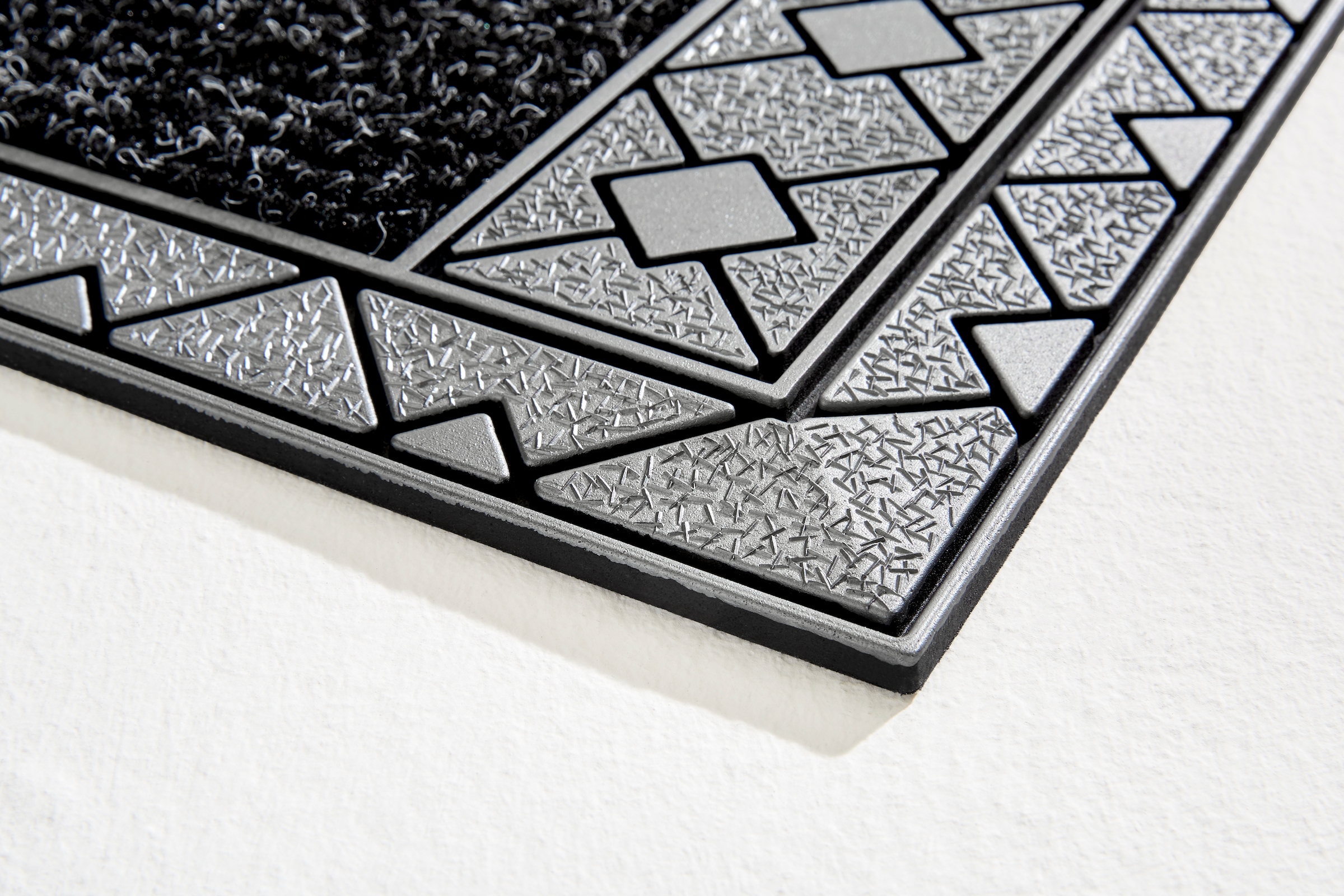 Home2Fashion Fußmatte »DC - Rhombus«, rechteckig, 8 mm Höhe, Schmutzfangmatte, robust, mit Bordüre, In- und Outdoor geeignet