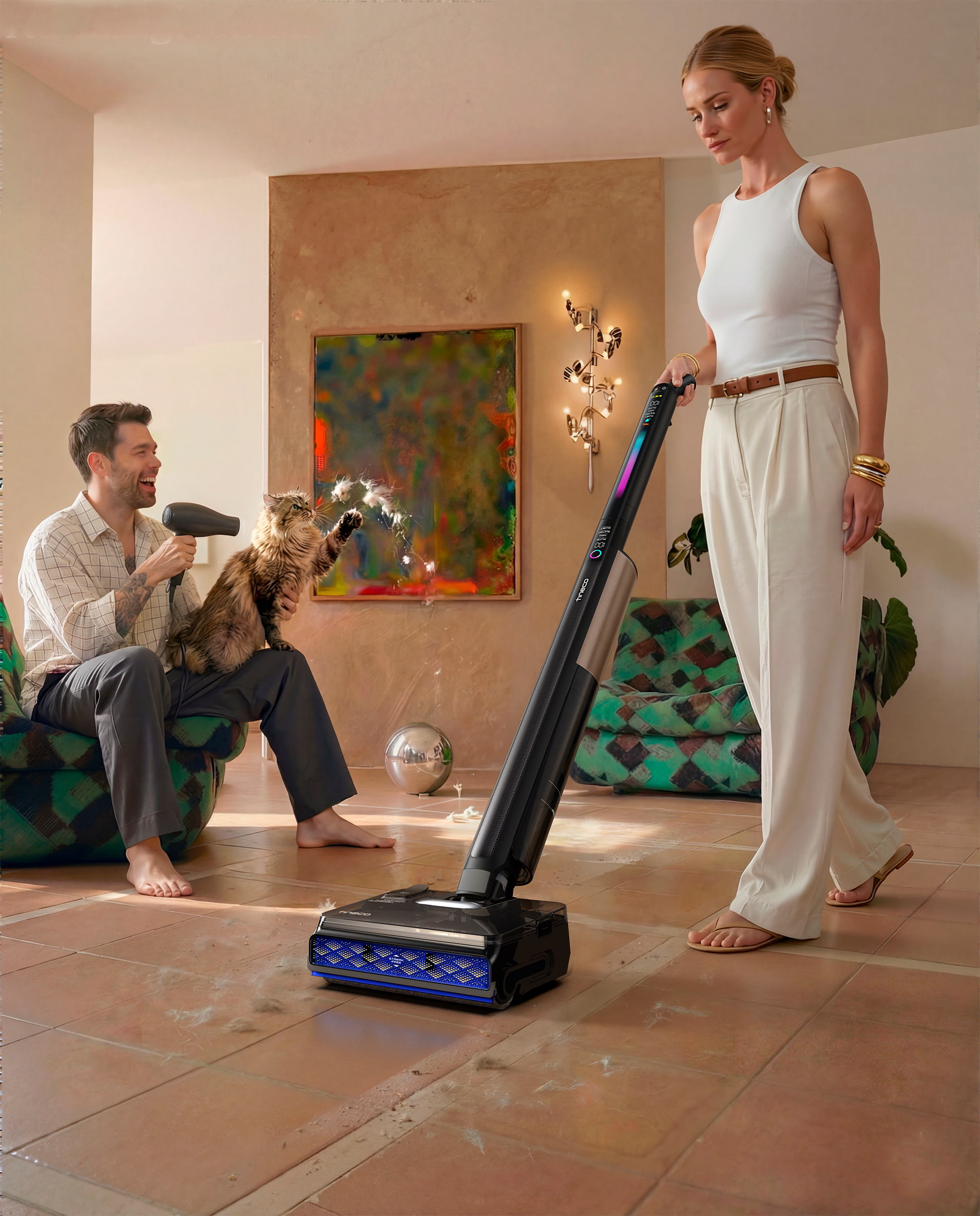 Tineco Nass-Trocken-Sauger »FLOOR ONE S7 Fold Elite« 85° Grad Heißluft-Trocknung, 70 Minuten Laufzeit, Knickgelenk