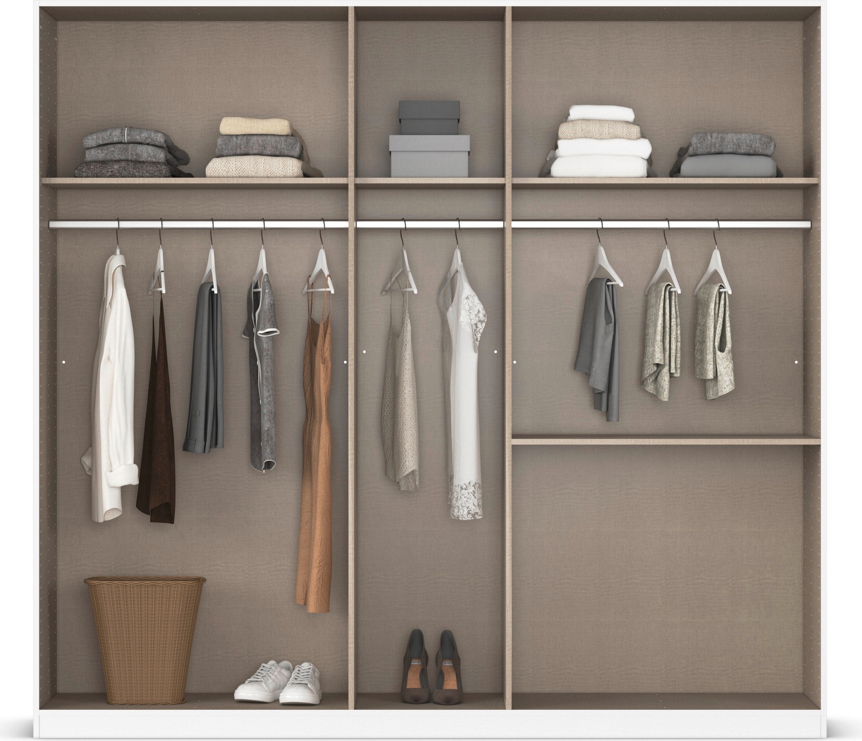 rauch Drehtürenschrank »Kleiderschrank Schrank Garderobe Schlafzimmerschrank PADUA«, voll aufgelegte Spiegeltüren, zwei große Schubladen MADE IN GERMANY