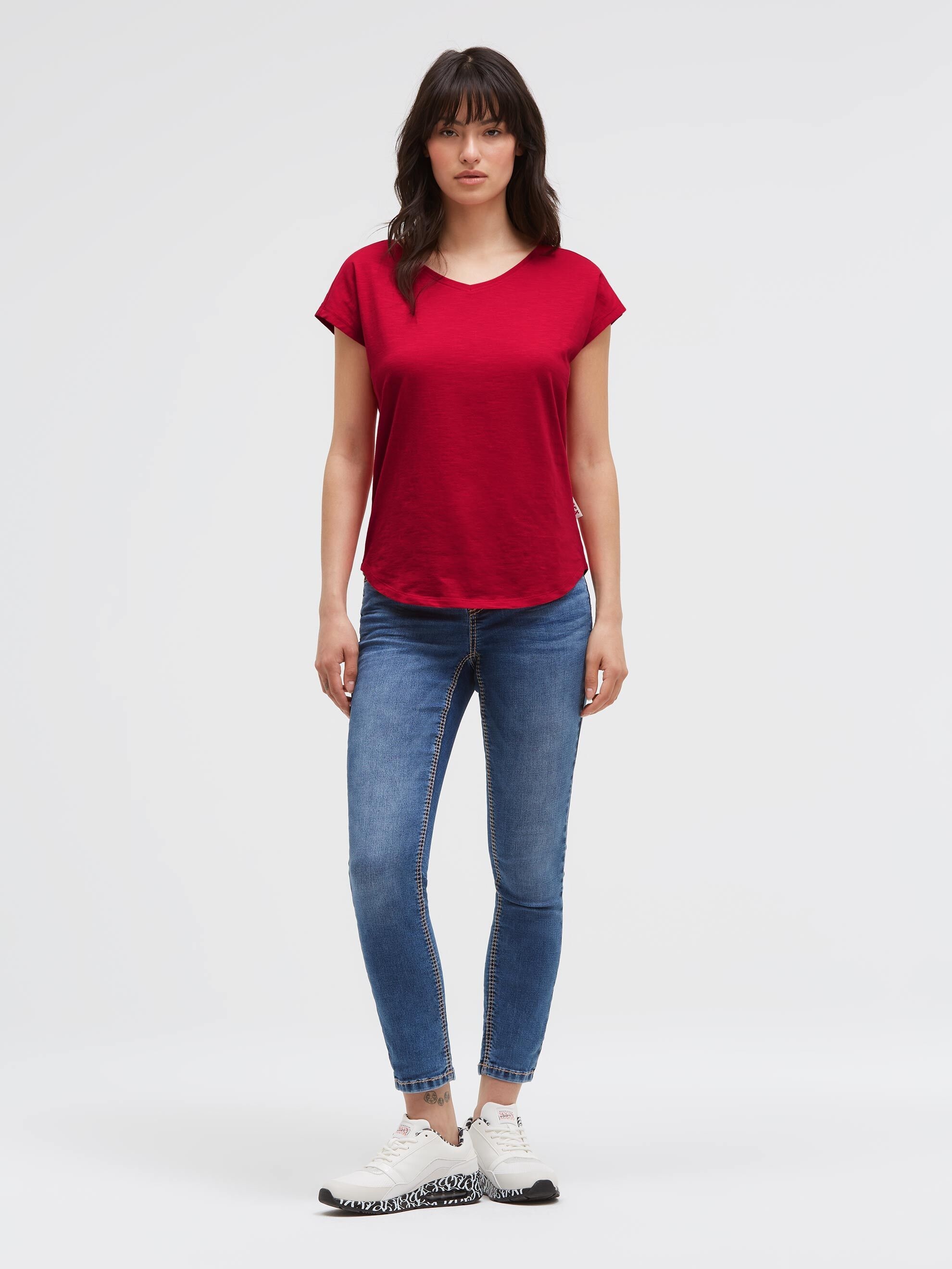 SOCCX V-Shirt mit überschnittener Schulter