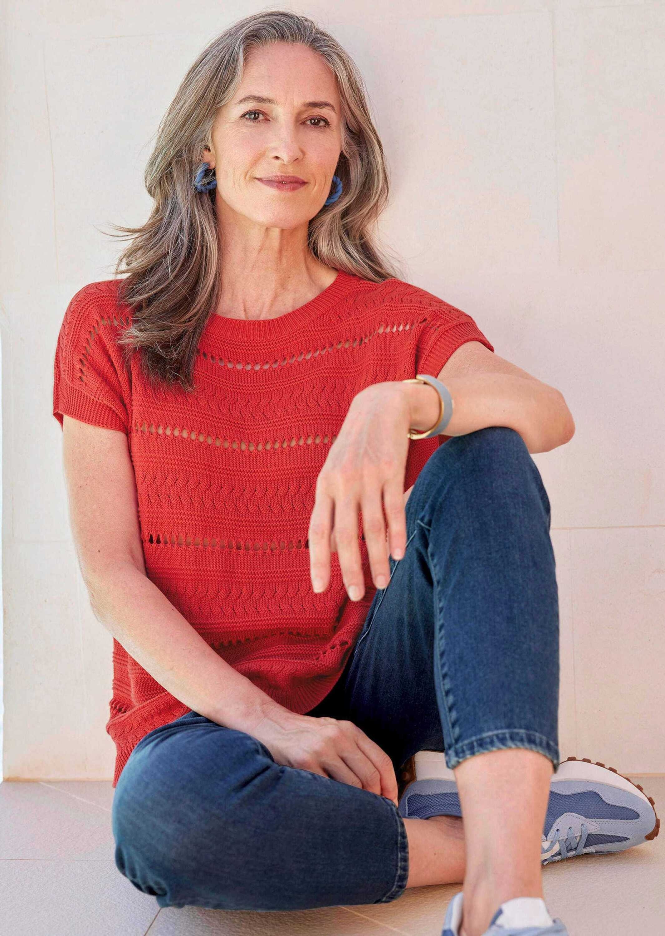 GOLDNER Rundhalspullover »Kurzgröße Stricktop mit U-Boot-Ausschnitt« keine/nicht relevant