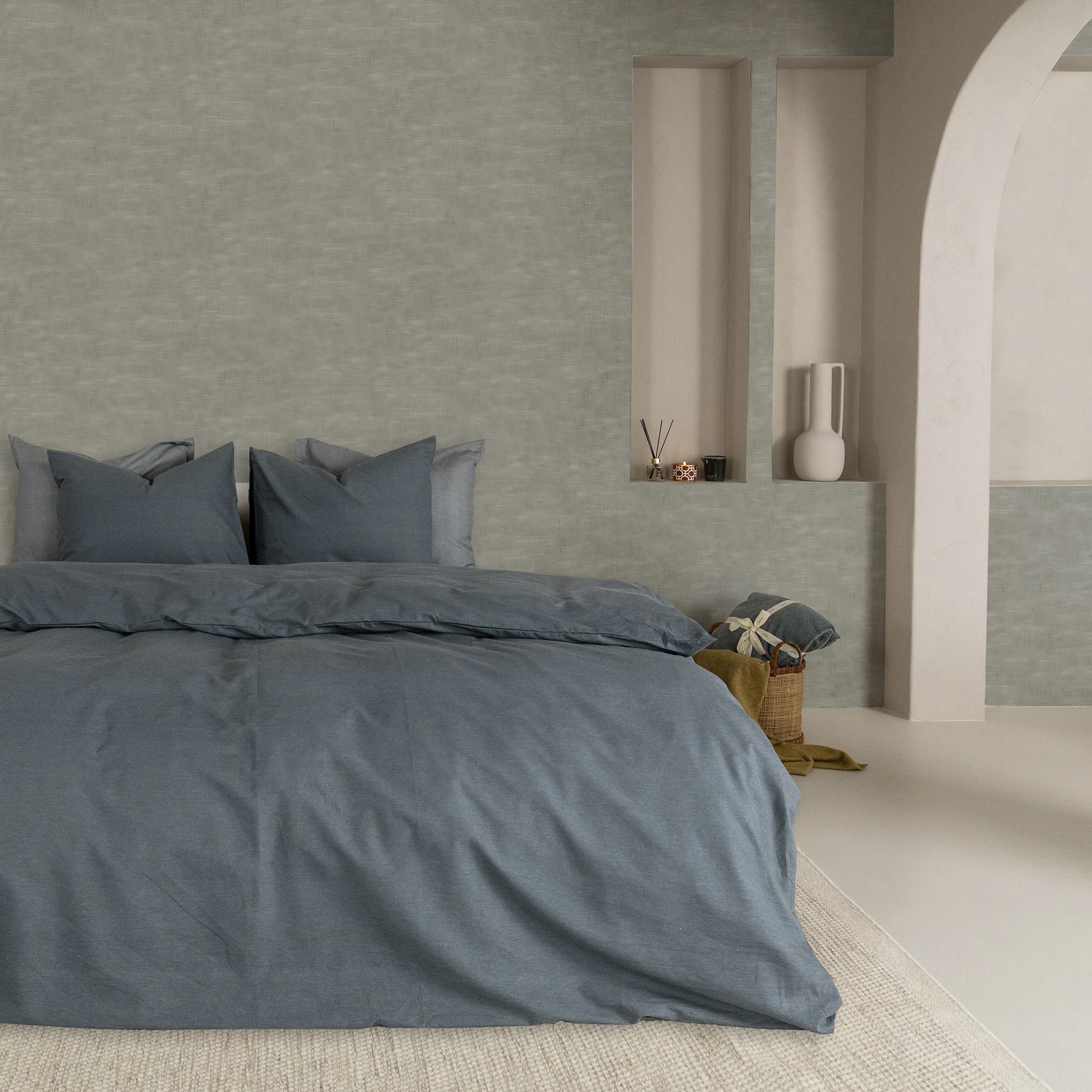 kayori Vliestapete »Taro« Leinenoptik glatt 10mx52cm (ca. 5m2)