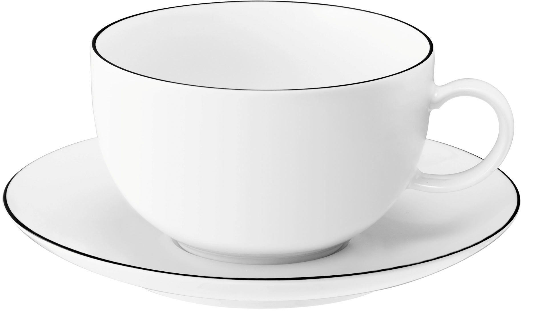 Seltmann Weiden Tasse "Lido Black Line" Milchkaffeeobertasse 0,35 l günstig online kaufen