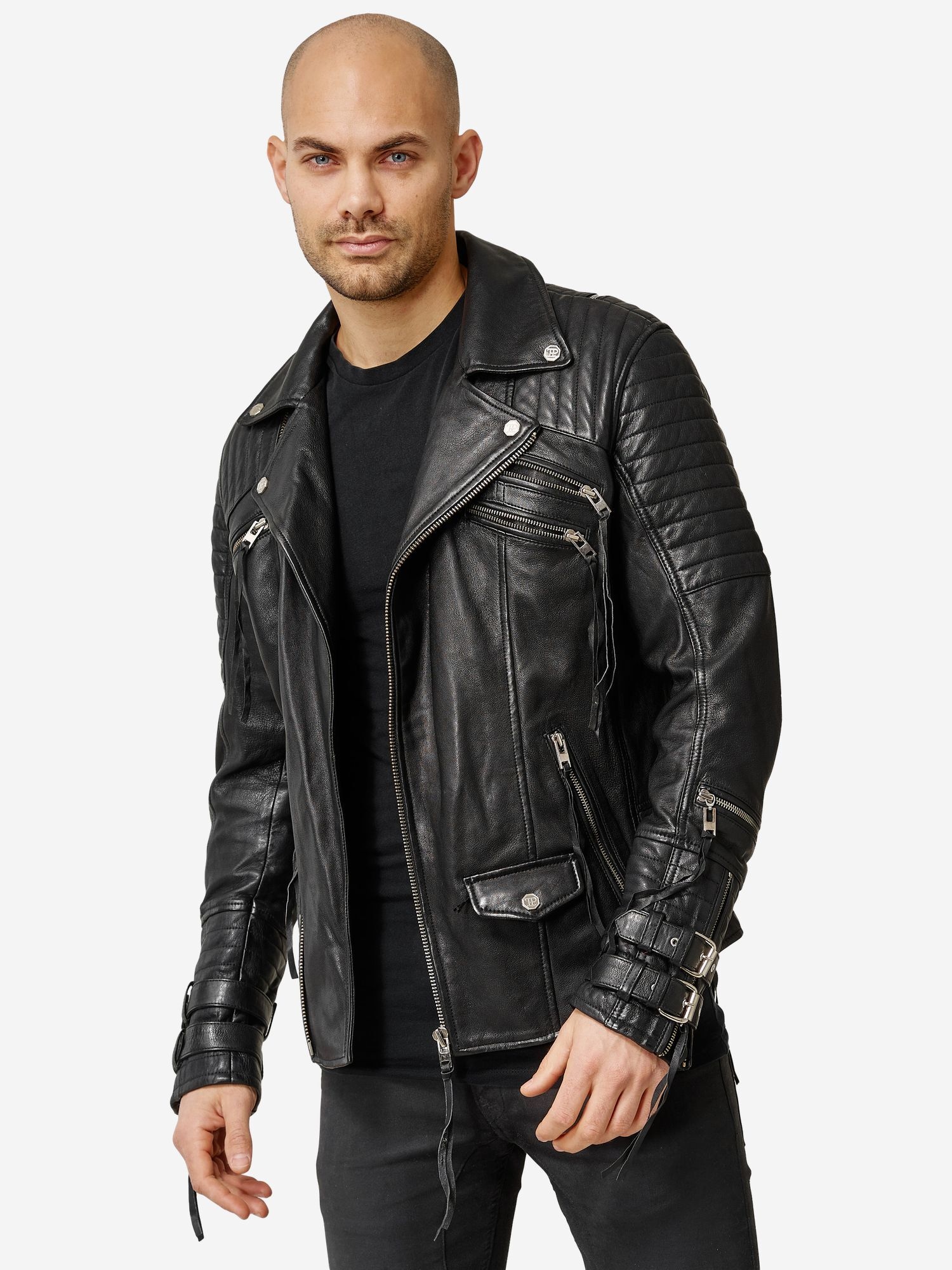 trueprodigy Lederjacke »Jackson mit Absteppungen und Zippern« ohne Kapuze