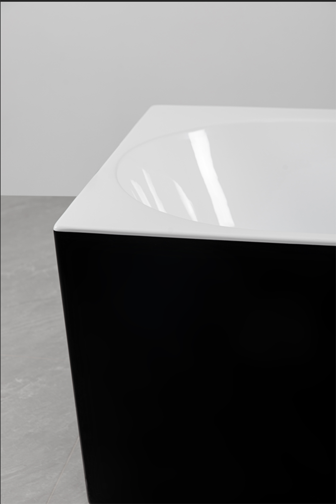 Sanotechnik Badewanne »Jamaica« Höhe 58 cm mit Ablaufstöpsel | verstellbare Füße | Überlauf 170x75x58cm schwarz glänzend, Acryl Badewanne rechts
