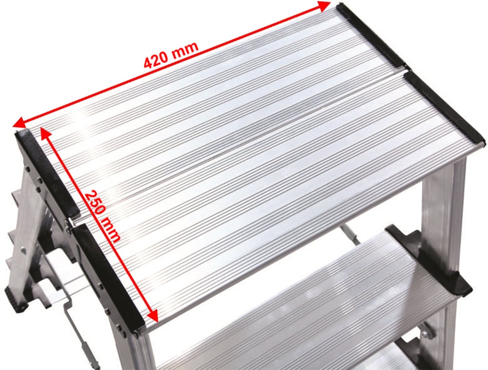 KRAUSE Klapptritt »Treppo«, Aluminium, 2x3 Stufen, Arbeitshöhe ca. 265 cm