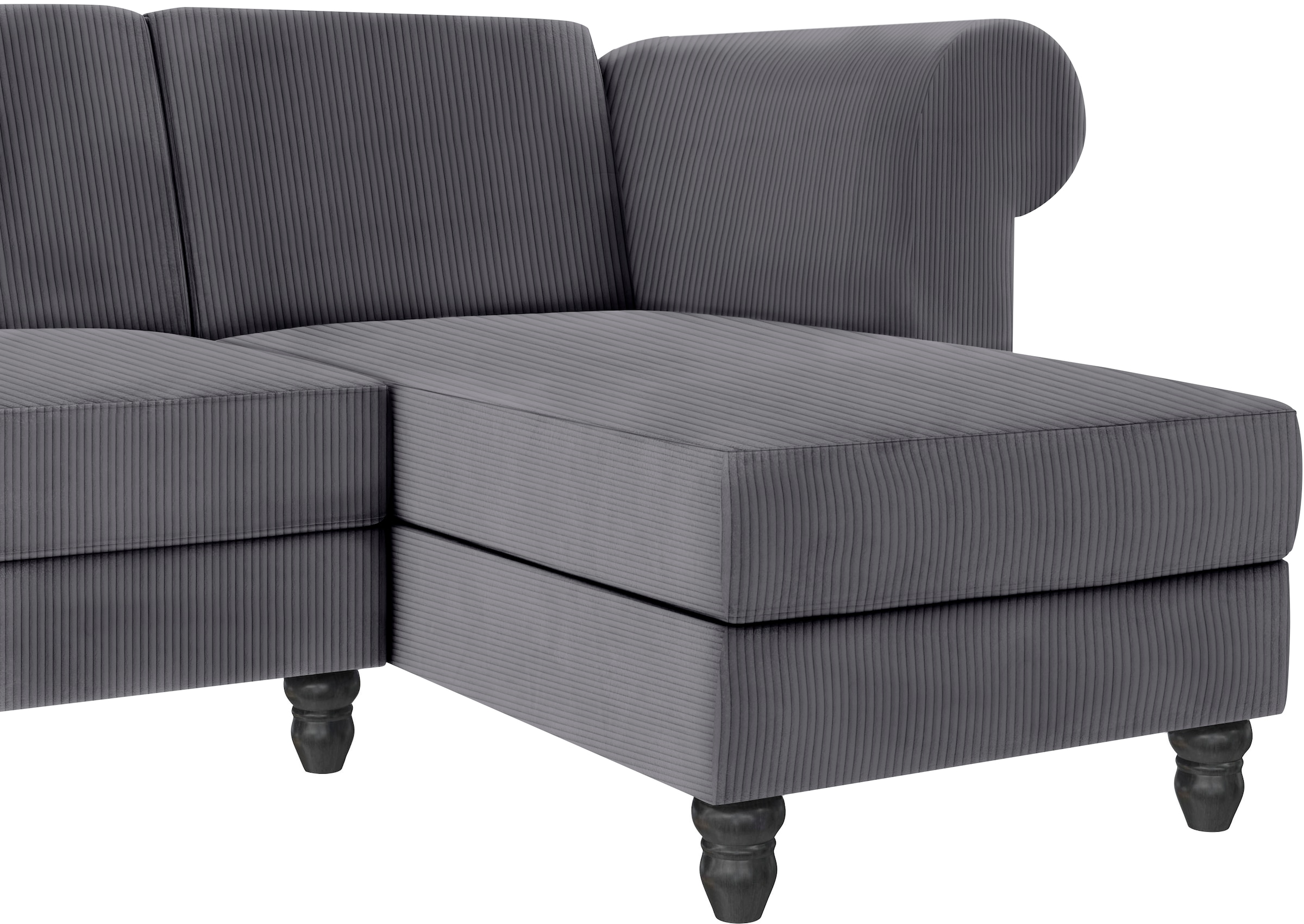 Dorel Home Ecksofa »Felix II, L-Form, Schlafsofa 241cm (Liegefl. 108/195 cm),«, verstellb. Rückenlehne, Recamiere wechselbar, Cord