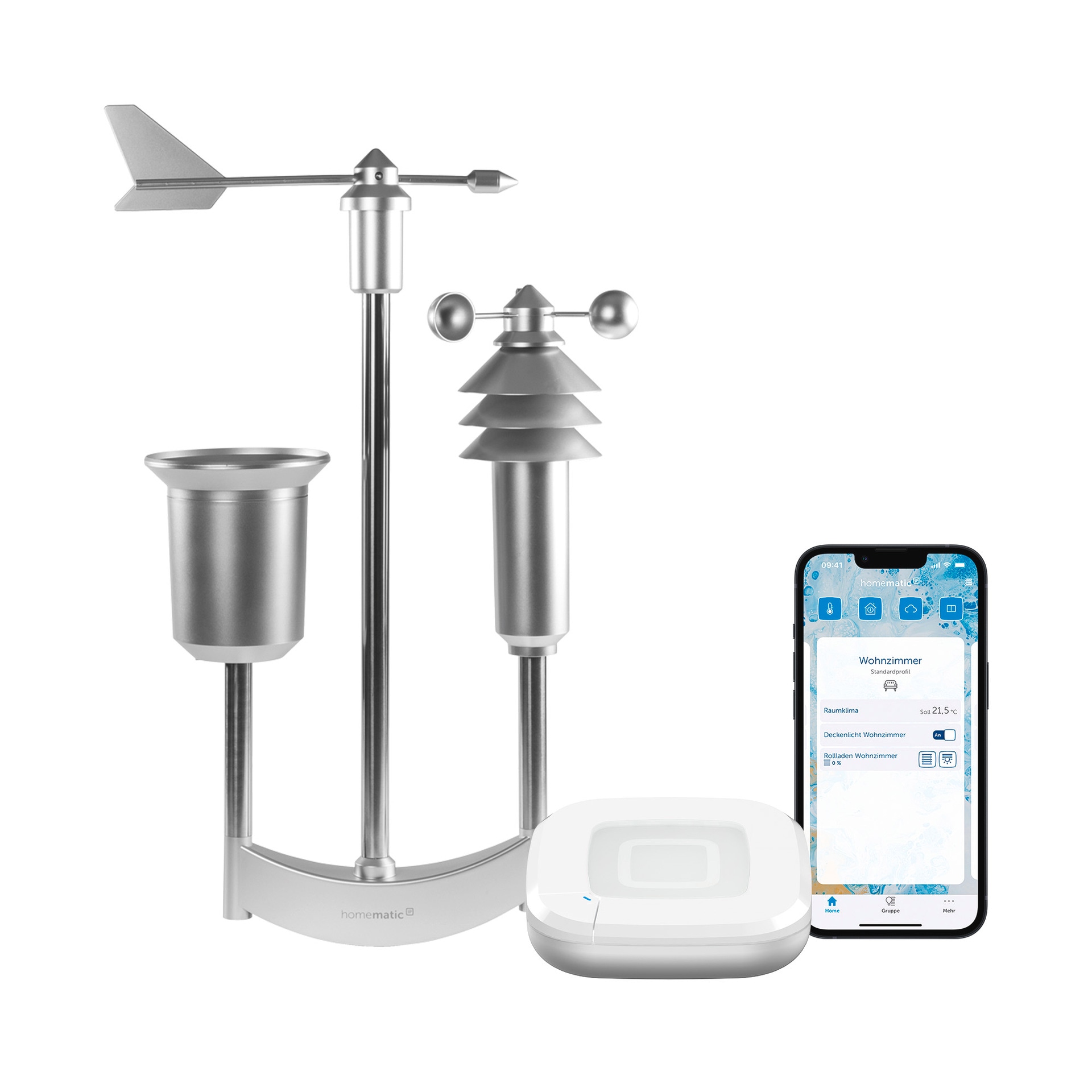 HOMEMATIC IP Smart-Home-Zubehör "Access Point + Wettersensor – pro", B:28,5cm H:32cm T:40,5cm, silber, Smart-Home-Stationen