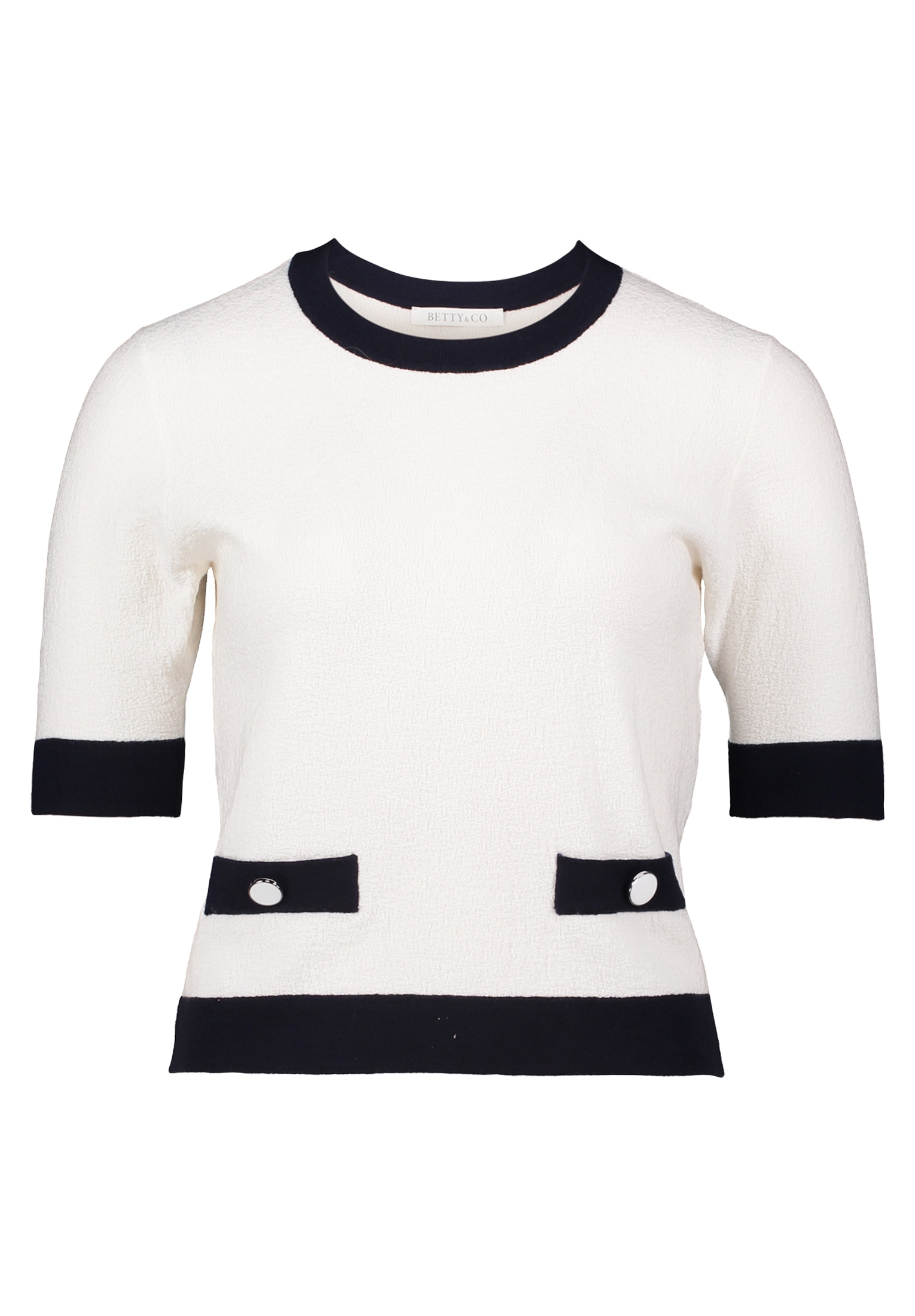 Betty&Co Kurzarmshirt »Betty & Co Feinstrickpullover mit Rundhalsausschnitt«, (1 tlg.)