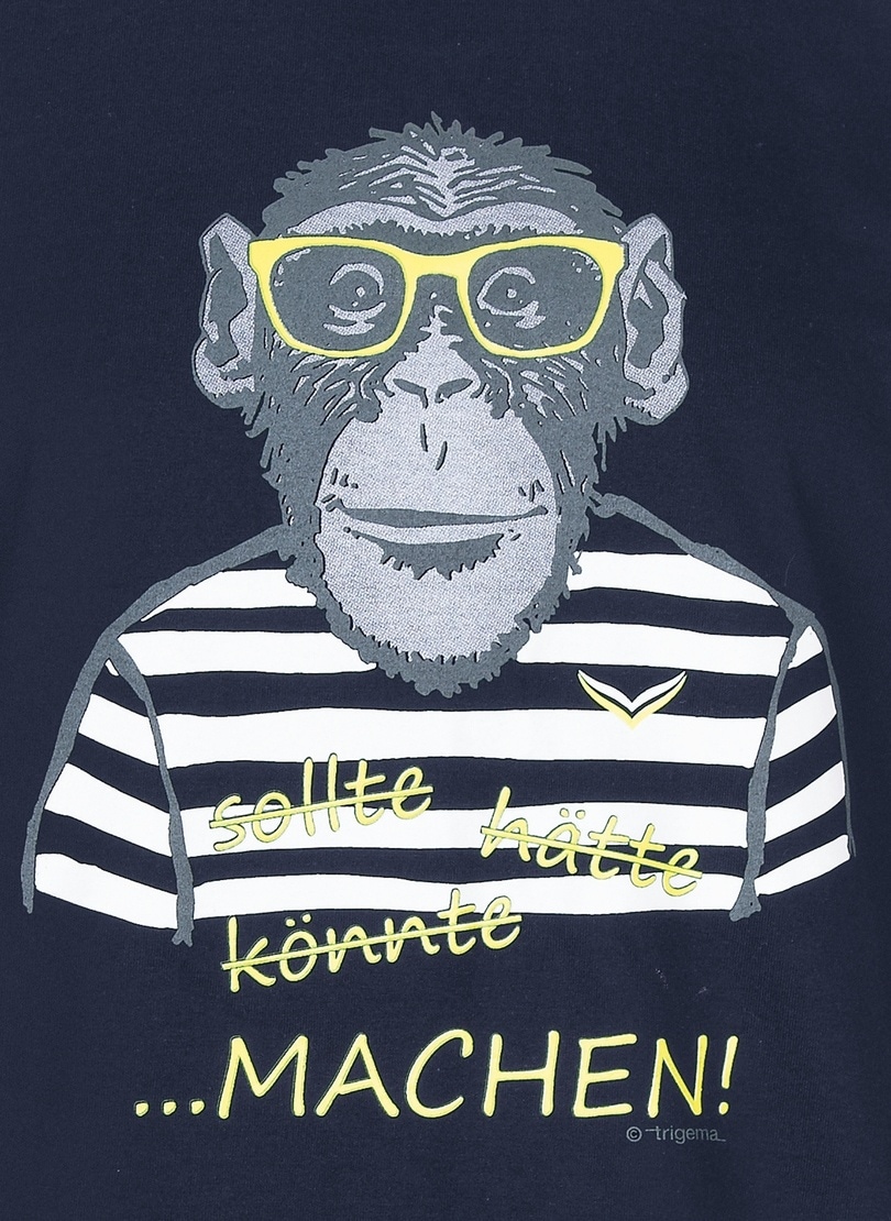 Trigema T-Shirt »TRIGEMA T-Shirt mit großem Affen-Aufdruck«, (1 tlg.)