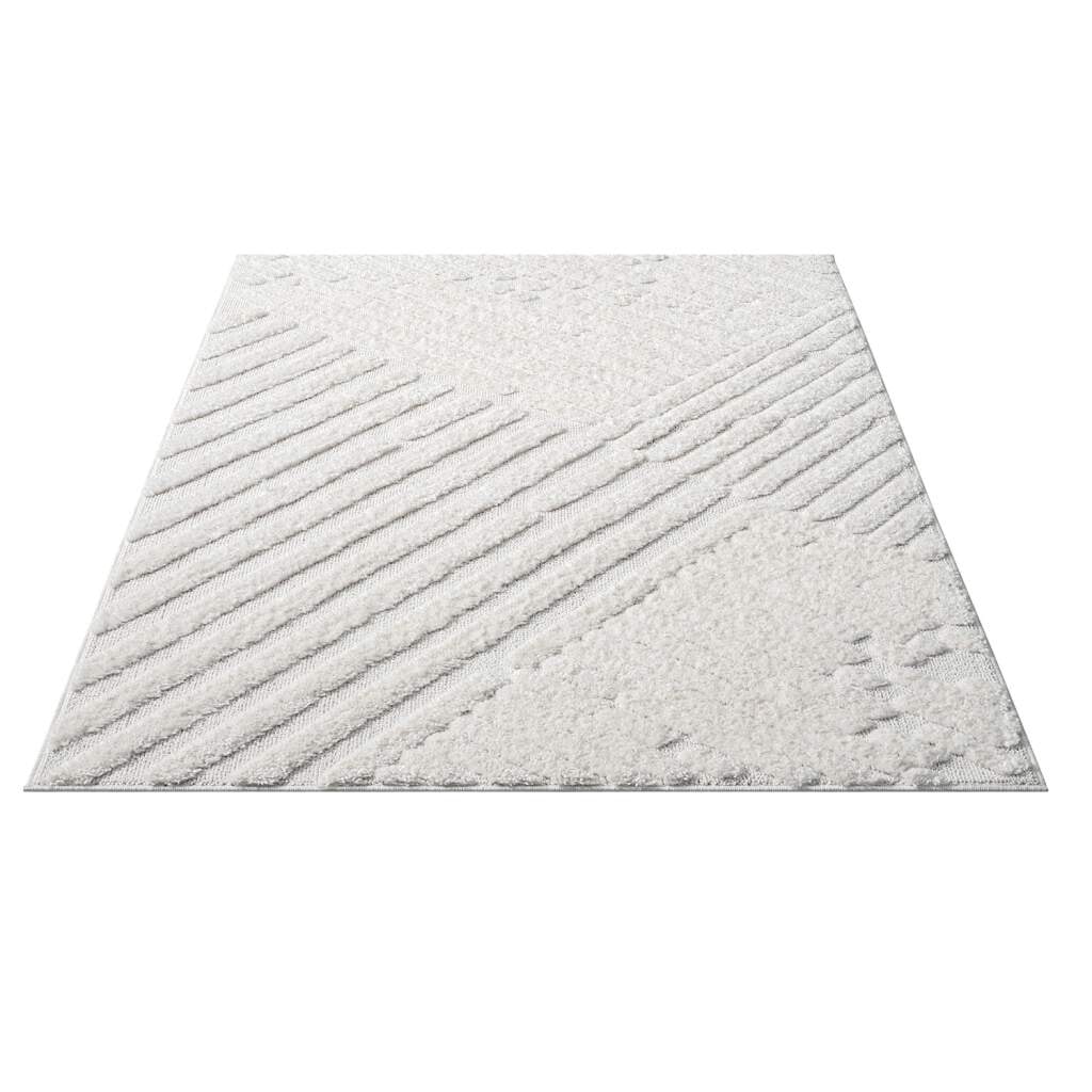 Carpet City Hochflor-Teppich »FOCUS749«, rechteckig, 20 mm Höhe, Boho-Teppich, Hochtief-Muster/ 3D-Effekt, für Wohnzimmer, Schlafzimmer