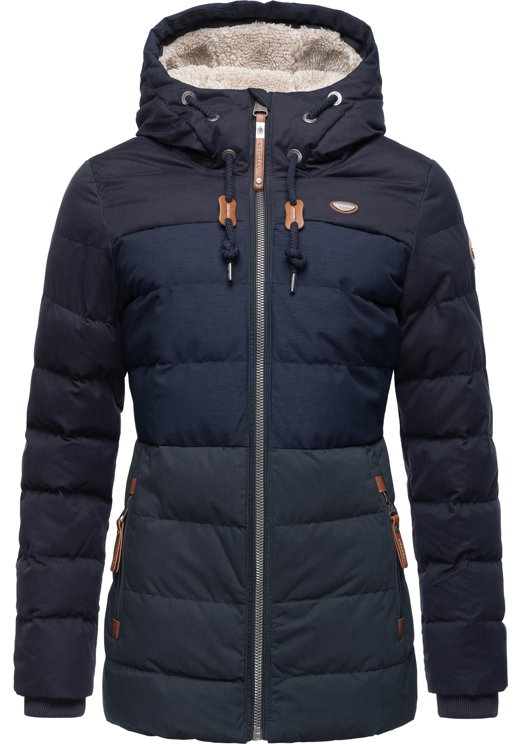 Ragwear Winterjacke »Quantic«, mit Kapuze, stylische Steppjacke mit Teddyfell-Kapuze