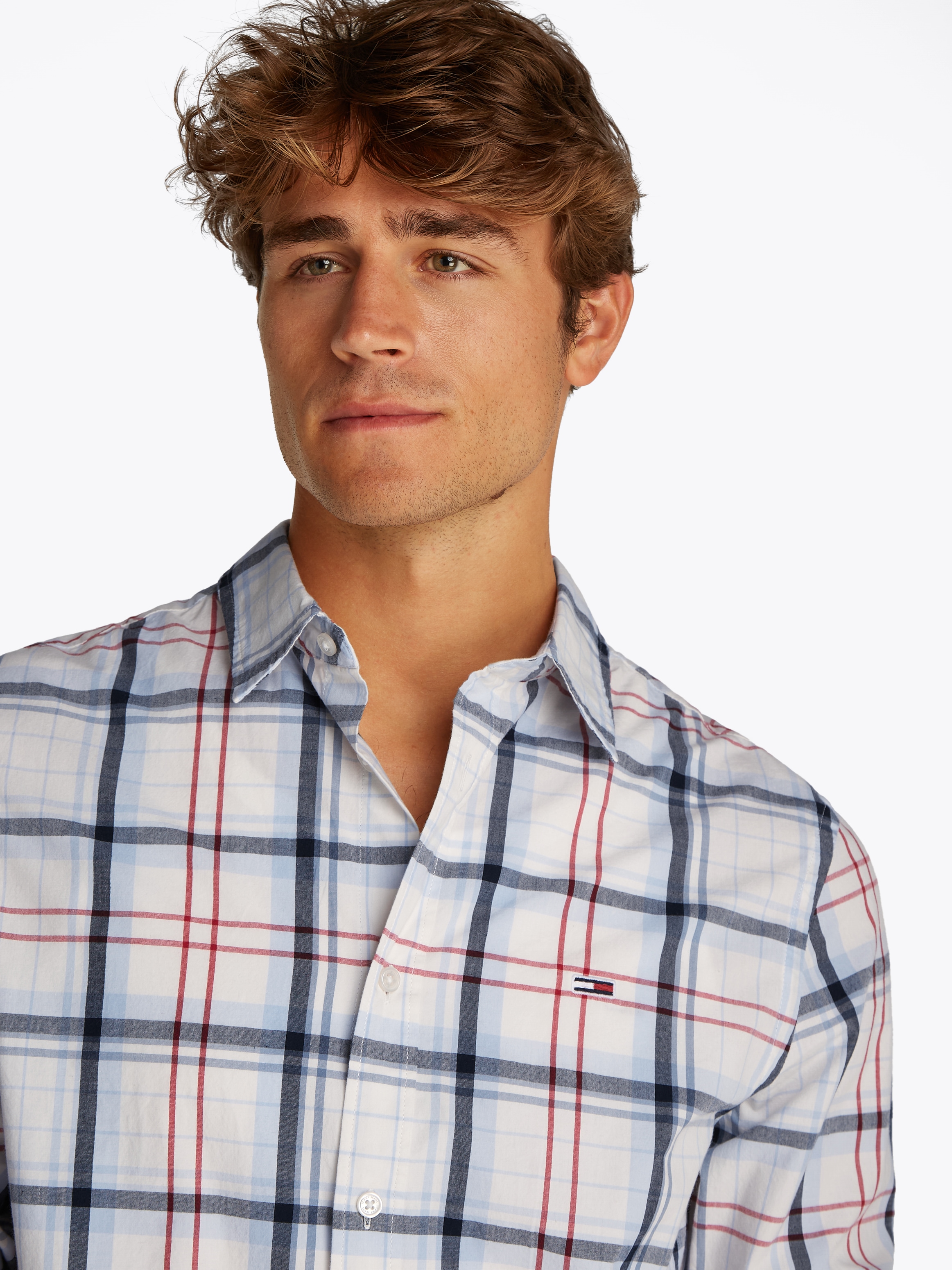 Tommy Jeans Langarmhemd »TJM REG POPLIN CHECK LS SHIRT«
